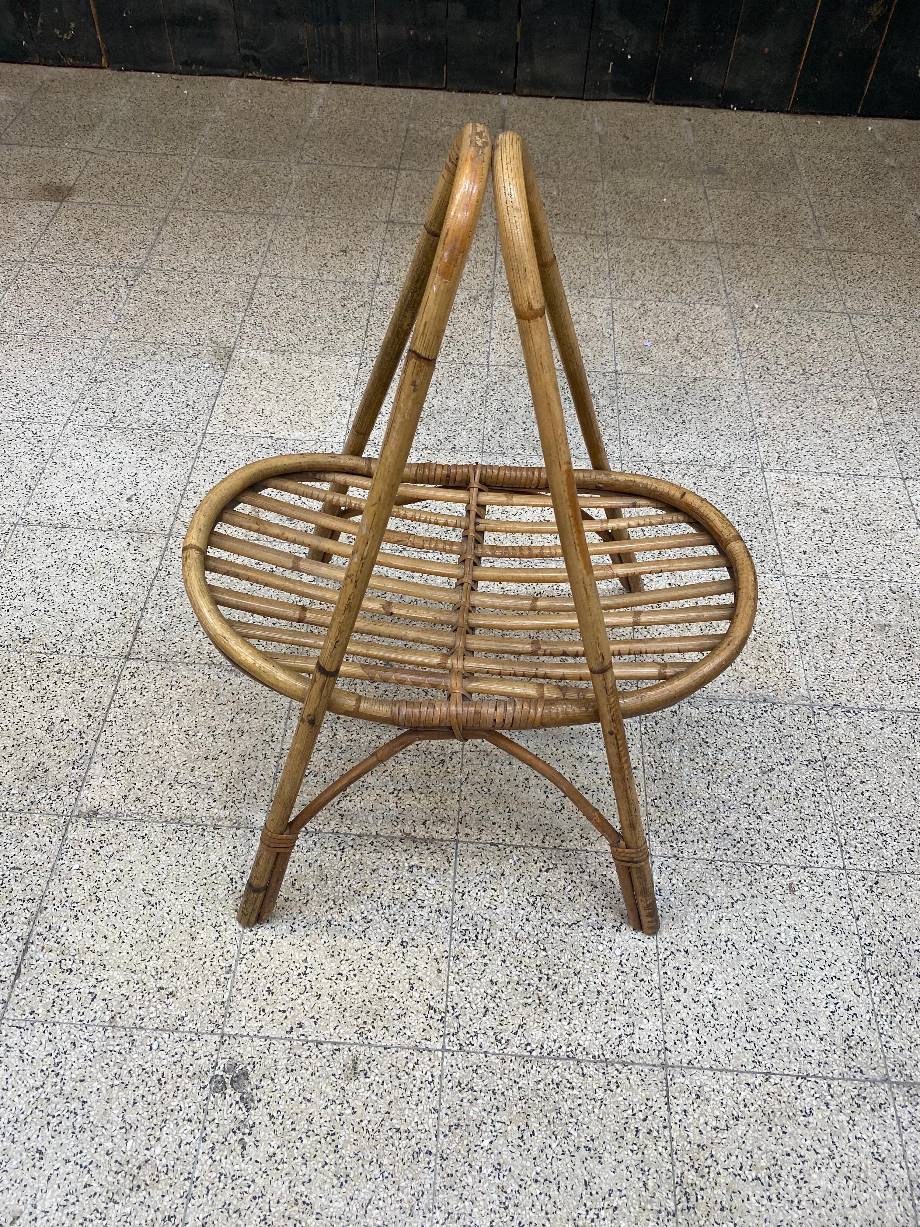 Log Holder in Bamboo, circa 1960 In Good Condition For Sale In Saint-Ouen, FR