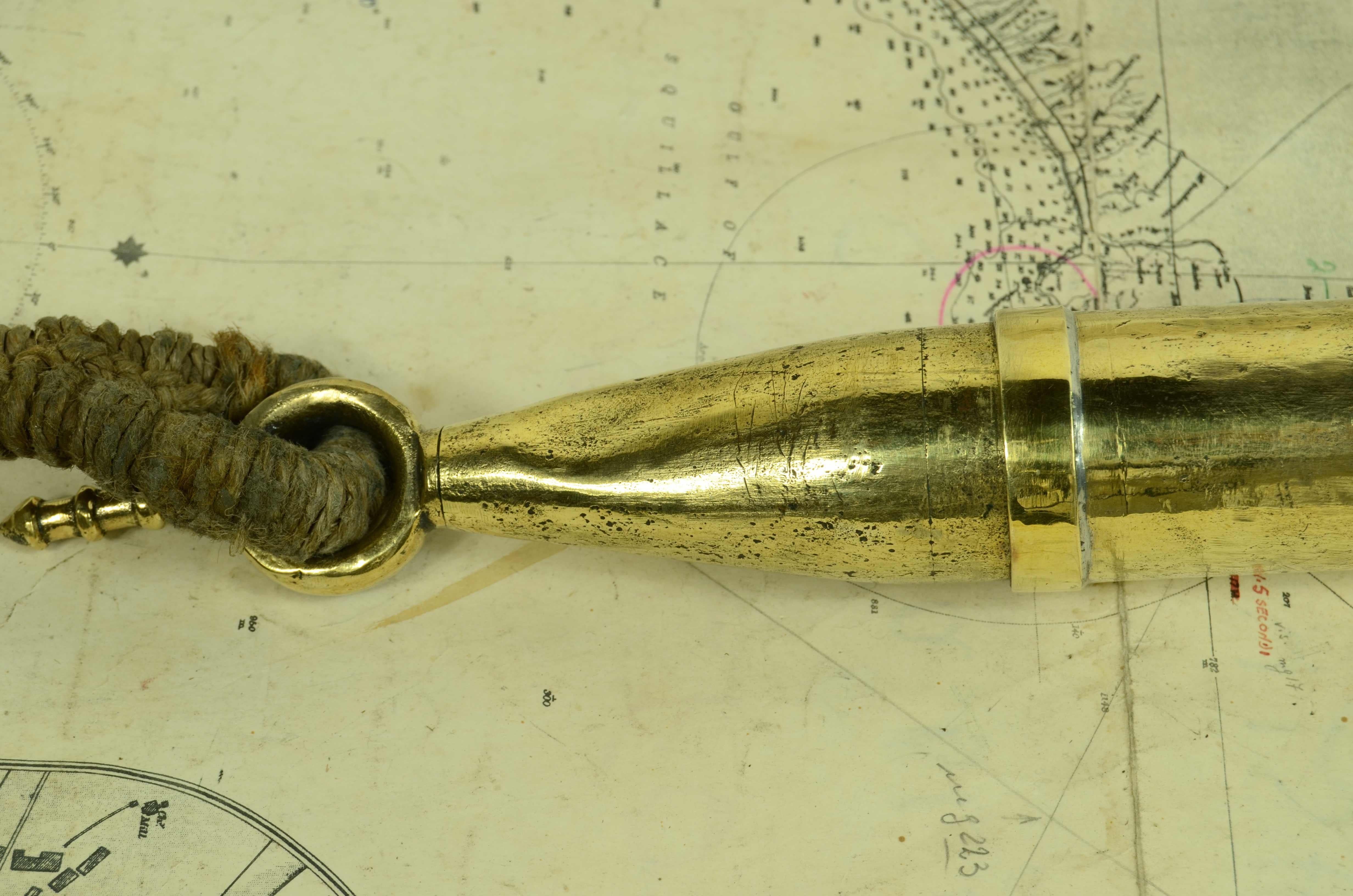 Brass nautical log or solcometer in the shape of a  speargun, signed T. Walker's 1870 For Sale 8