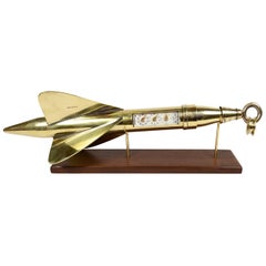 Used Log or Nautical Speedometer Made of Brass in the Shape of a Harpoon, Mid-1800s