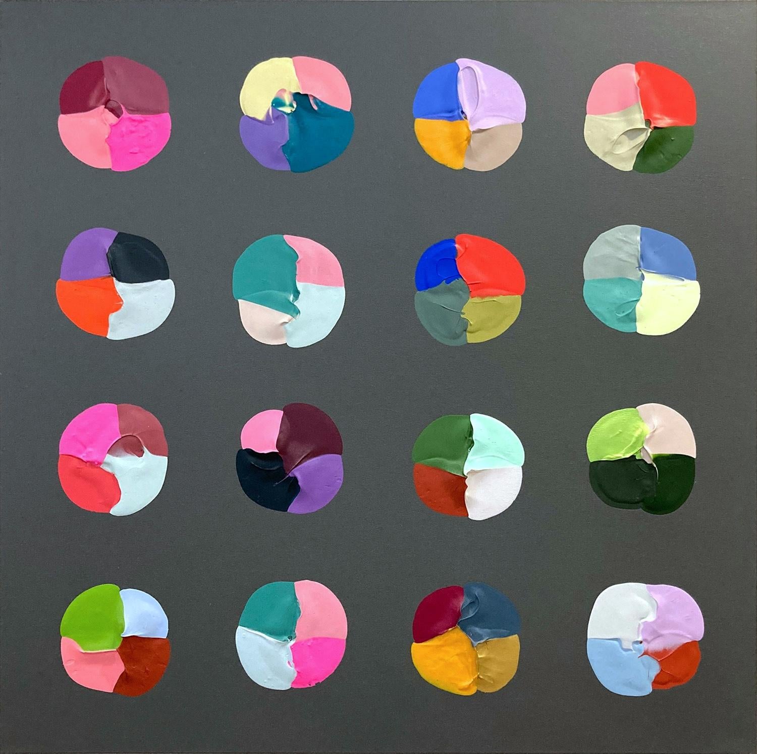 Abstract Painting di Logan Ledford - Pittura acrilica contemporanea su tela "I colori vivaci possono essere lunatici" Pop Art