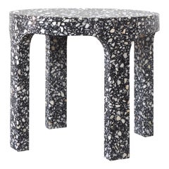 Tavolo rotondo grande Loggia o Marmo Terrazzo Nero di Portego