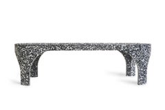 Loggia Tea Table in Black Terrazzo Marble by Portego