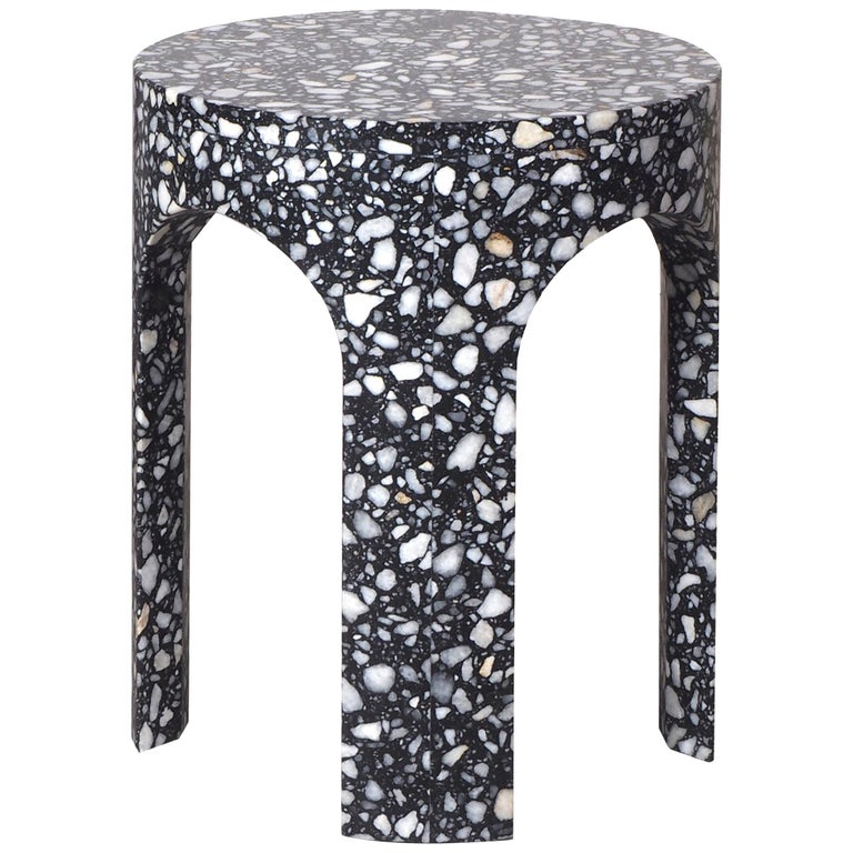 Black Loggia Terrazzo Side Table by Matteo Leorato For Sale at 1stDibs black terrazzo table