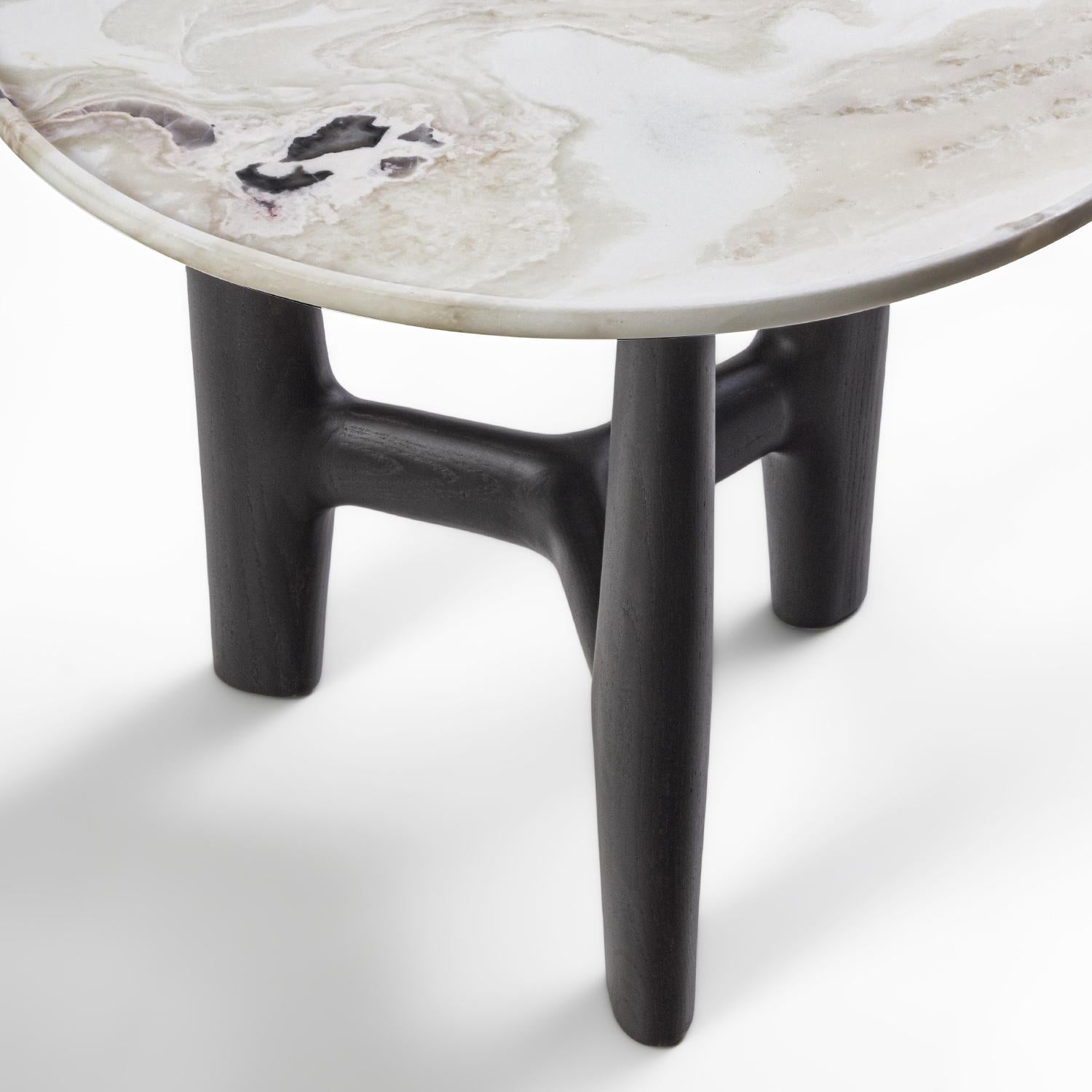 Contemporary Logi Marble Side Table For Sale
