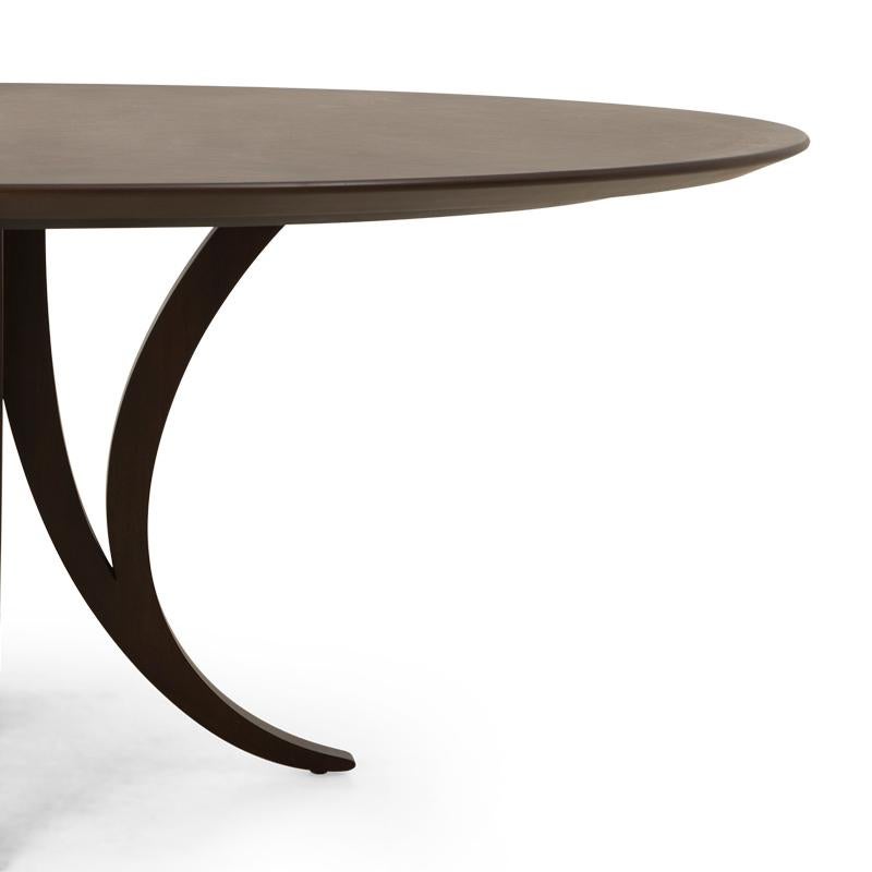 Contemporary Logical Round Dining Table in Solid Mahogany Wood