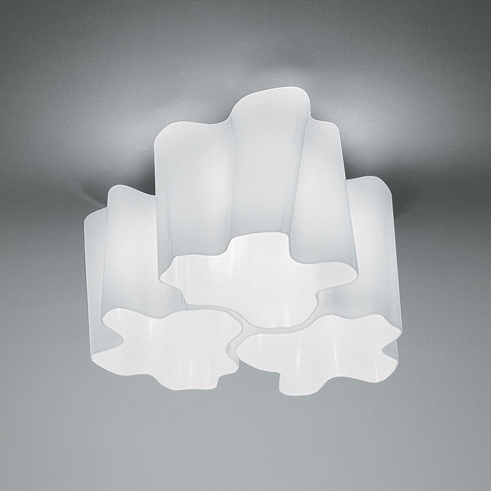 Logico Triple Nested ceiling light in milky white for Artemide. 

Inspired by rays of light as they diffuse through the atmosphere, Logico’s blown-glass diffuser takes an organic shape that delivers a soft, ambient light. The diffuser is available