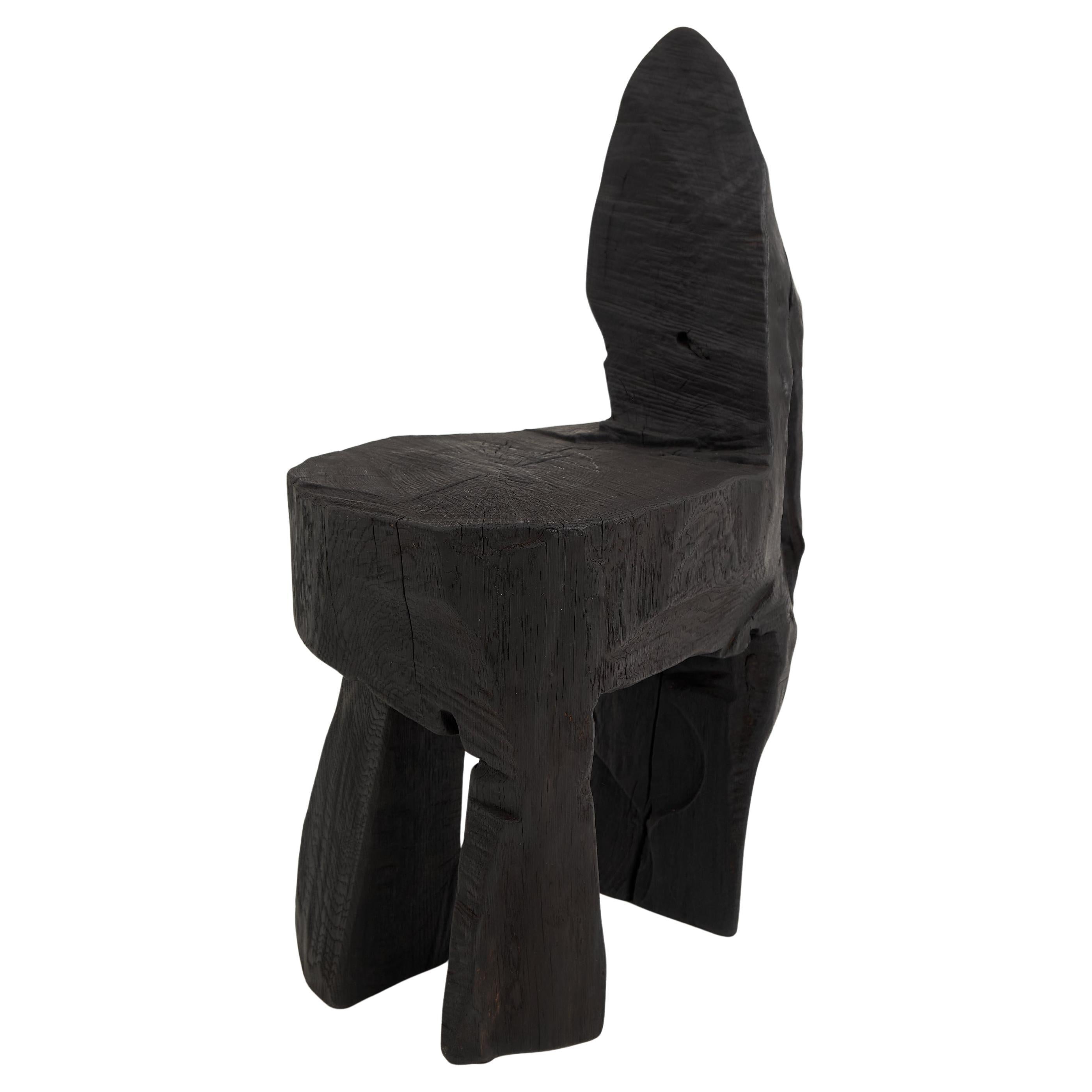 Logniture, Brutalist Sculptural Chair, Solid Burnt Oak Wood,  Unique 1/1, Jownik