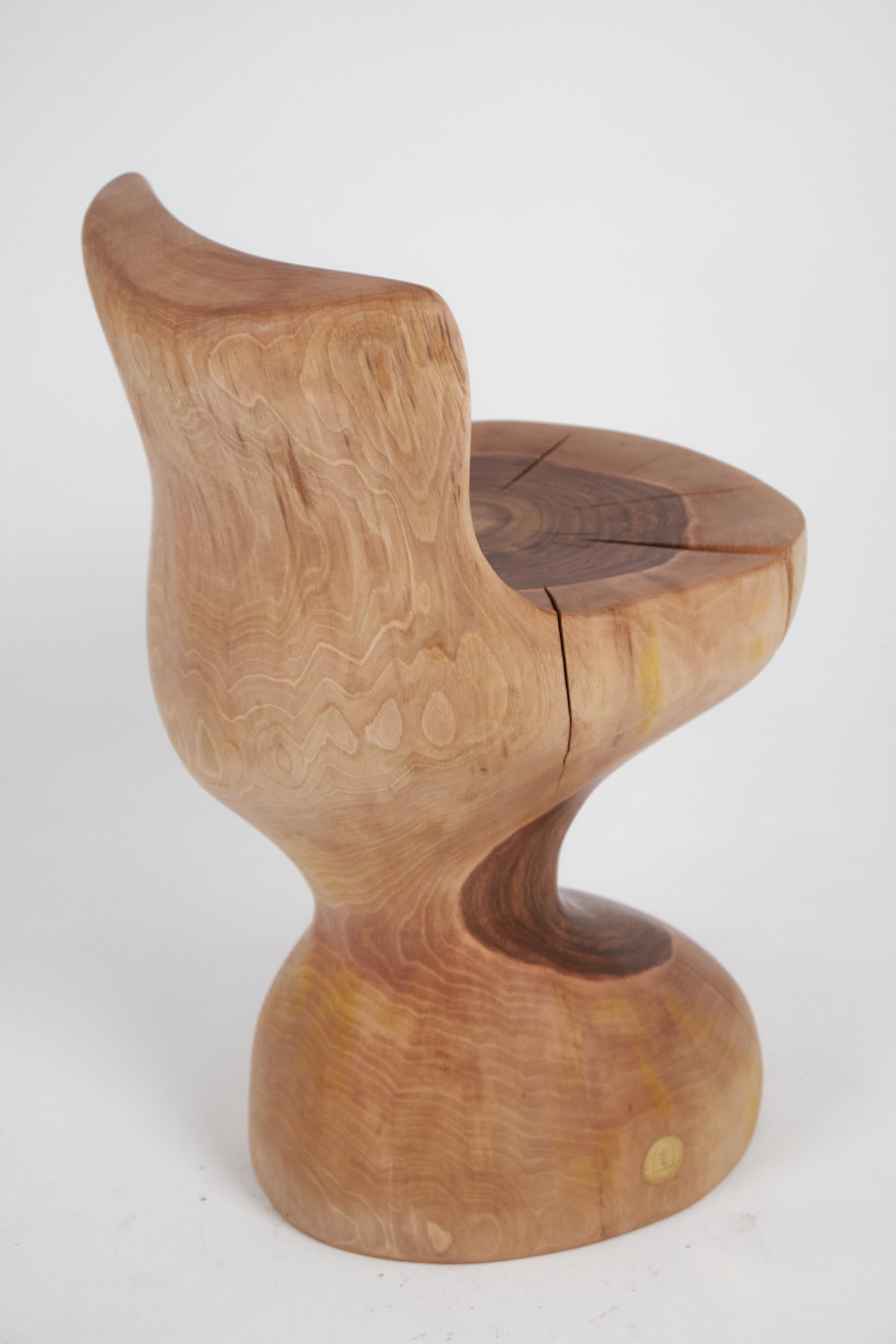 Logniture, chaise sculptée à partir d'une seule pièce de Wood Wood, meubles en rondins, uniques en vente 5