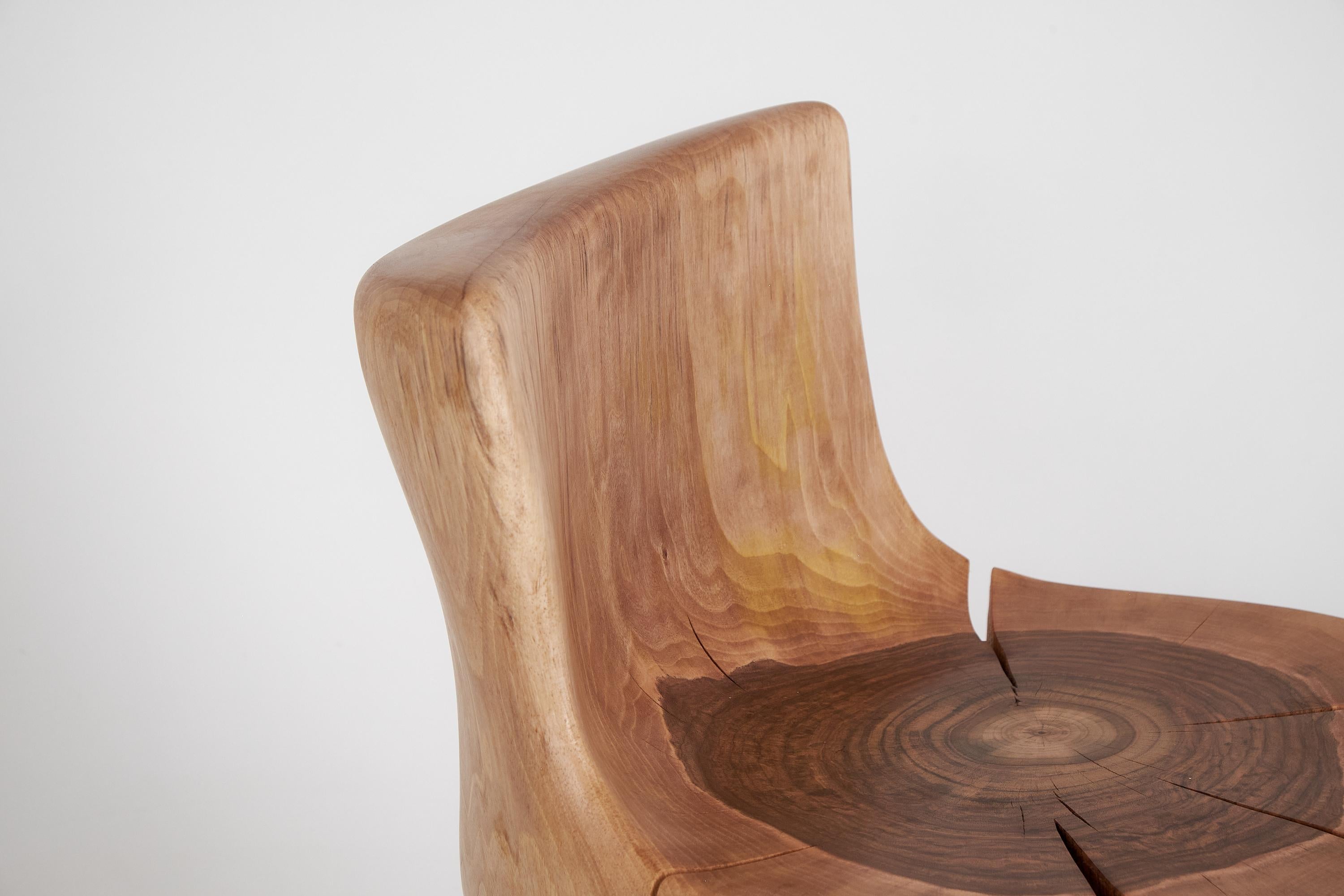 Logniture, chaise sculptée à partir d'une seule pièce de Wood Wood, meubles en rondins, uniques en vente 9