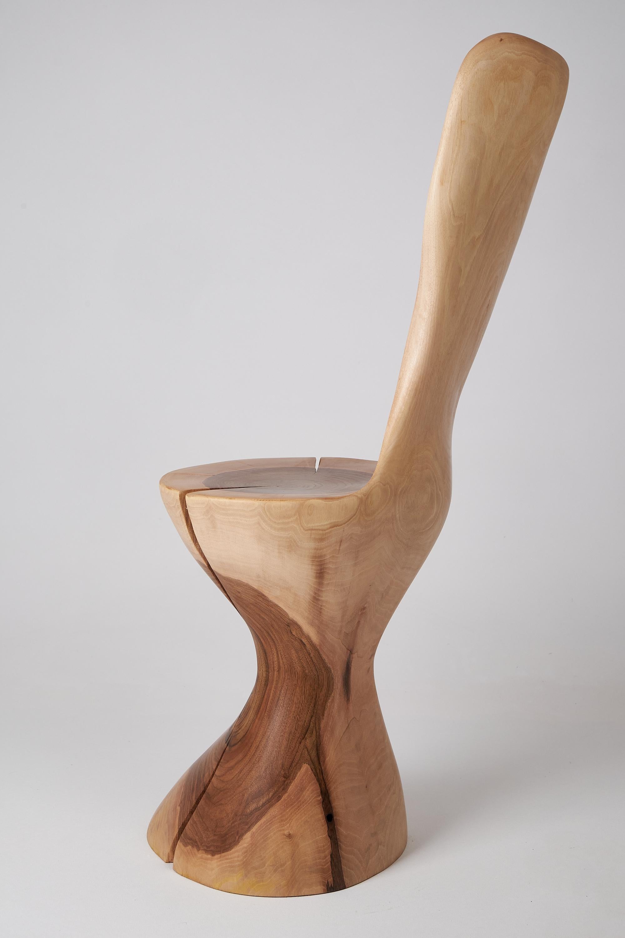 Sculpté Logniture, chaise sculptée à partir d'une seule pièce de Wood Wood, meubles en rondins, uniques en vente