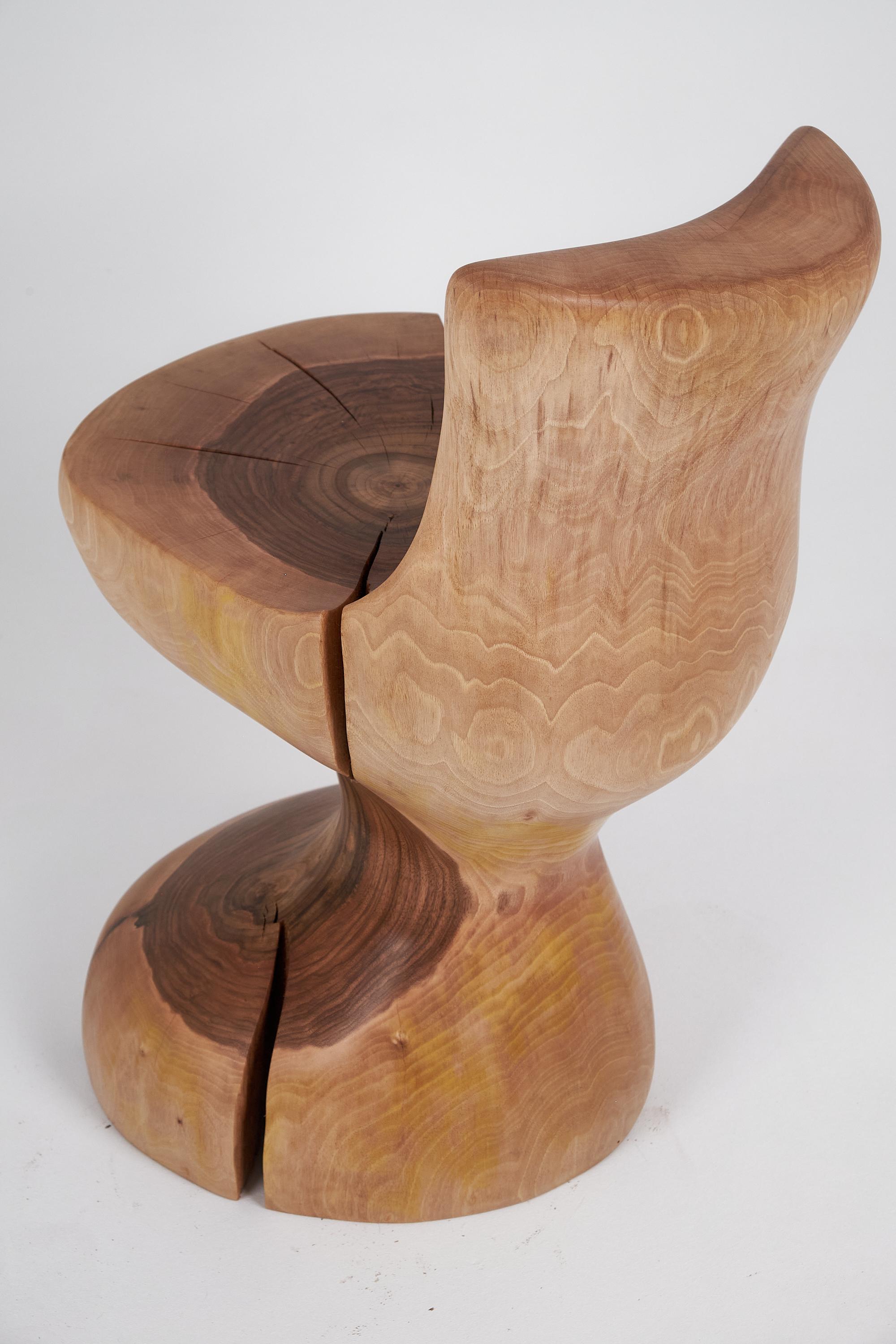 XXIe siècle et contemporain Logniture, chaise sculptée à partir d'une seule pièce de Wood Wood, meubles en rondins, uniques en vente