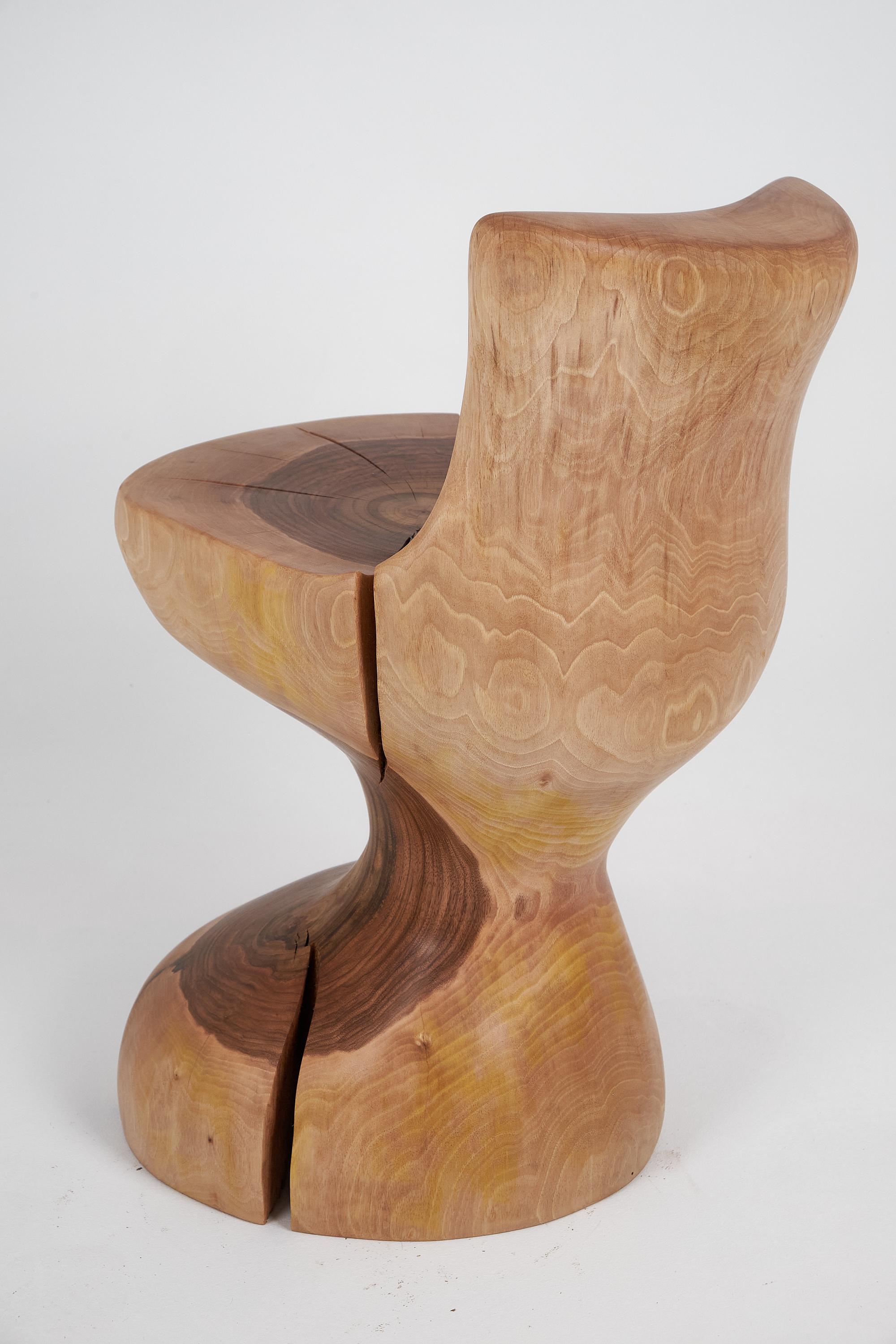 Bois Logniture, chaise sculptée à partir d'une seule pièce de Wood Wood, meubles en rondins, uniques en vente