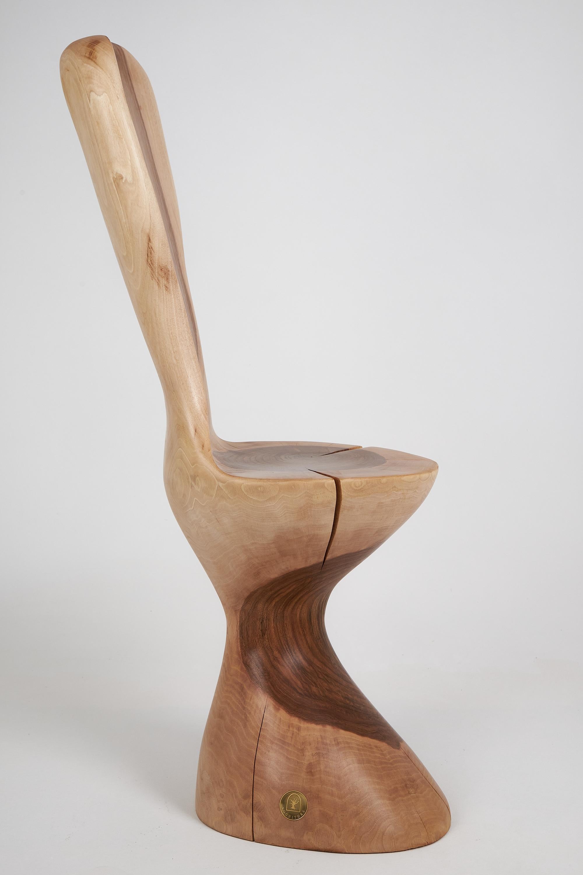 Logniture, chaise sculptée à partir d'une seule pièce de Wood Wood, meubles en rondins, uniques en vente 2
