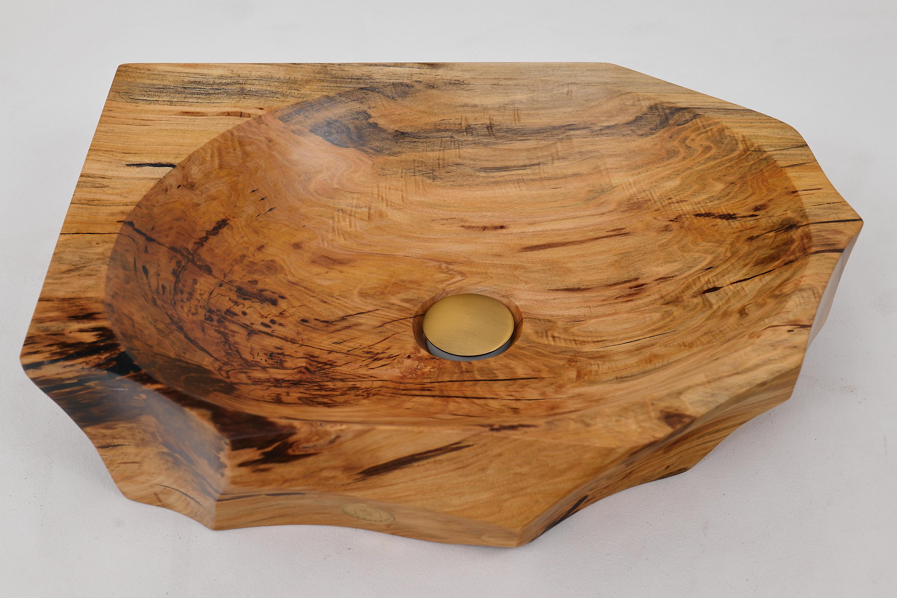 Intagliato Logniture, lavabo da bagno in legno massiccio Live Edge Designs, design originale in vendita
