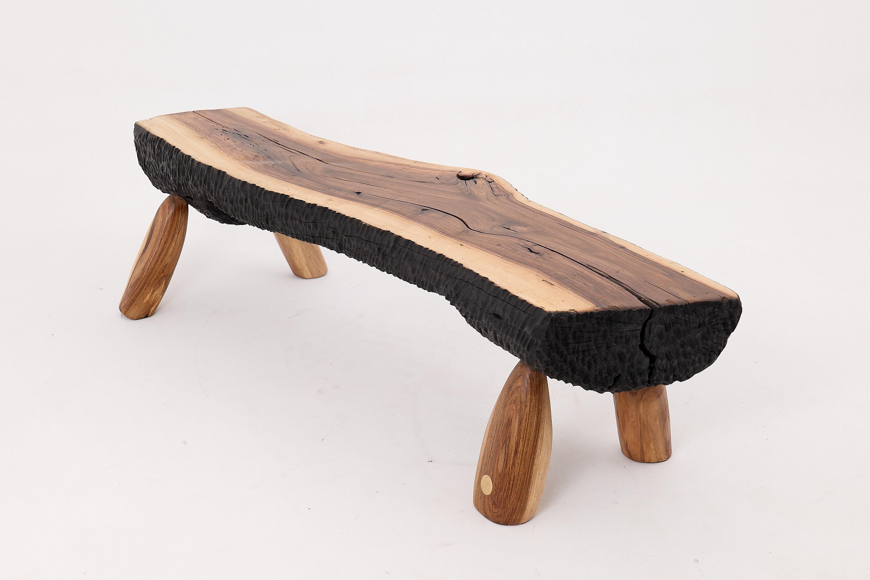 Logniture, Live Edge Walnut Bench, Wabi-Sabi, Brutalist, Log Furniture In New Condition For Sale In Stara Gradiška, HR