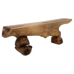 Logniture, Live Edge Walnut Bench, Wabi-Sabi, Brutalist, Log Furniture