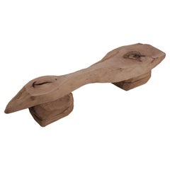 Logniture, panca in legno di noce e Oak Oak, Wabi-Sabi, Brutalista, mobili in tronchi