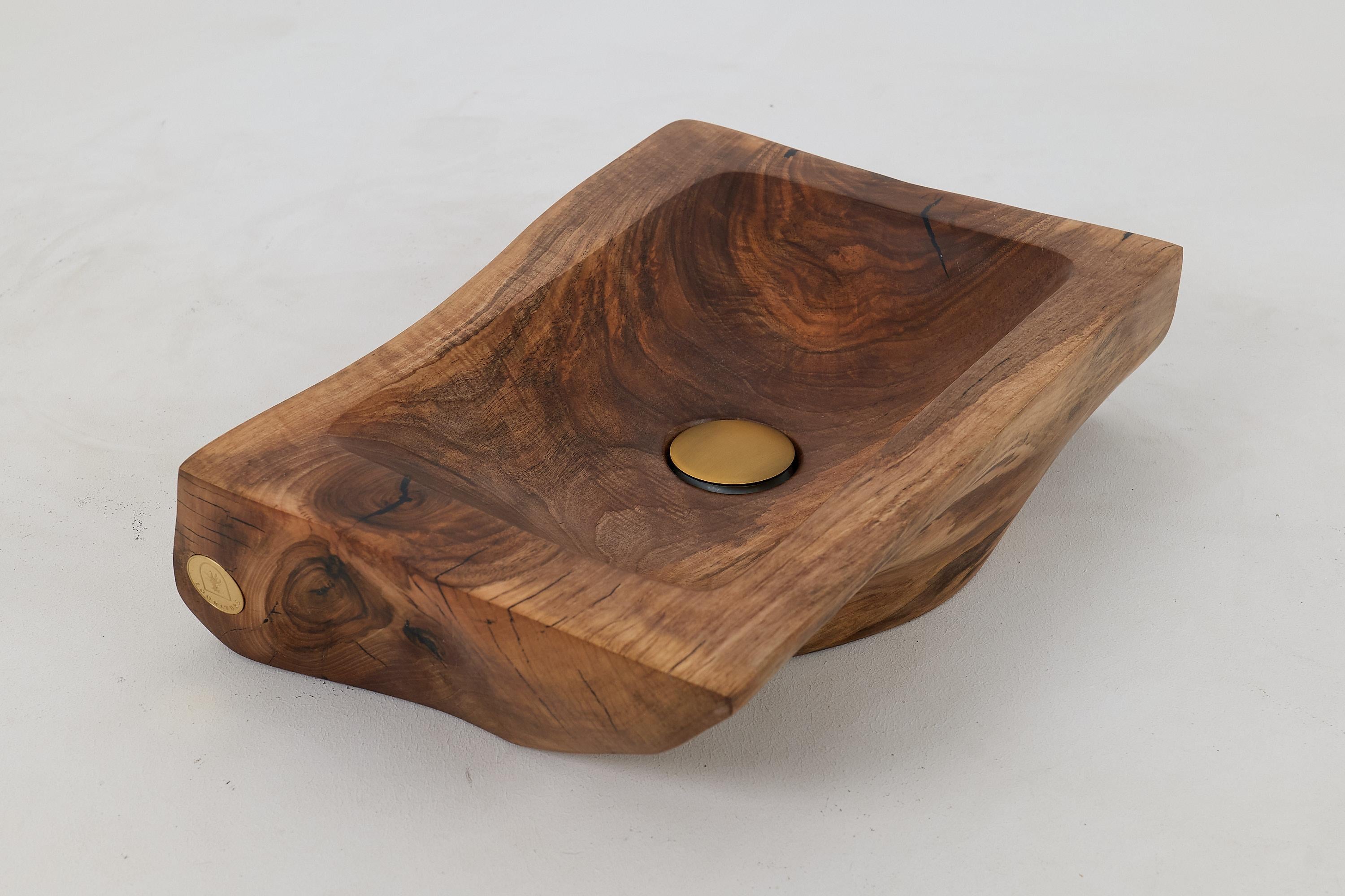 Logniture, Live Edge Wood Bathroom Sink, Basin, Original Design, Handmade For Sale 3