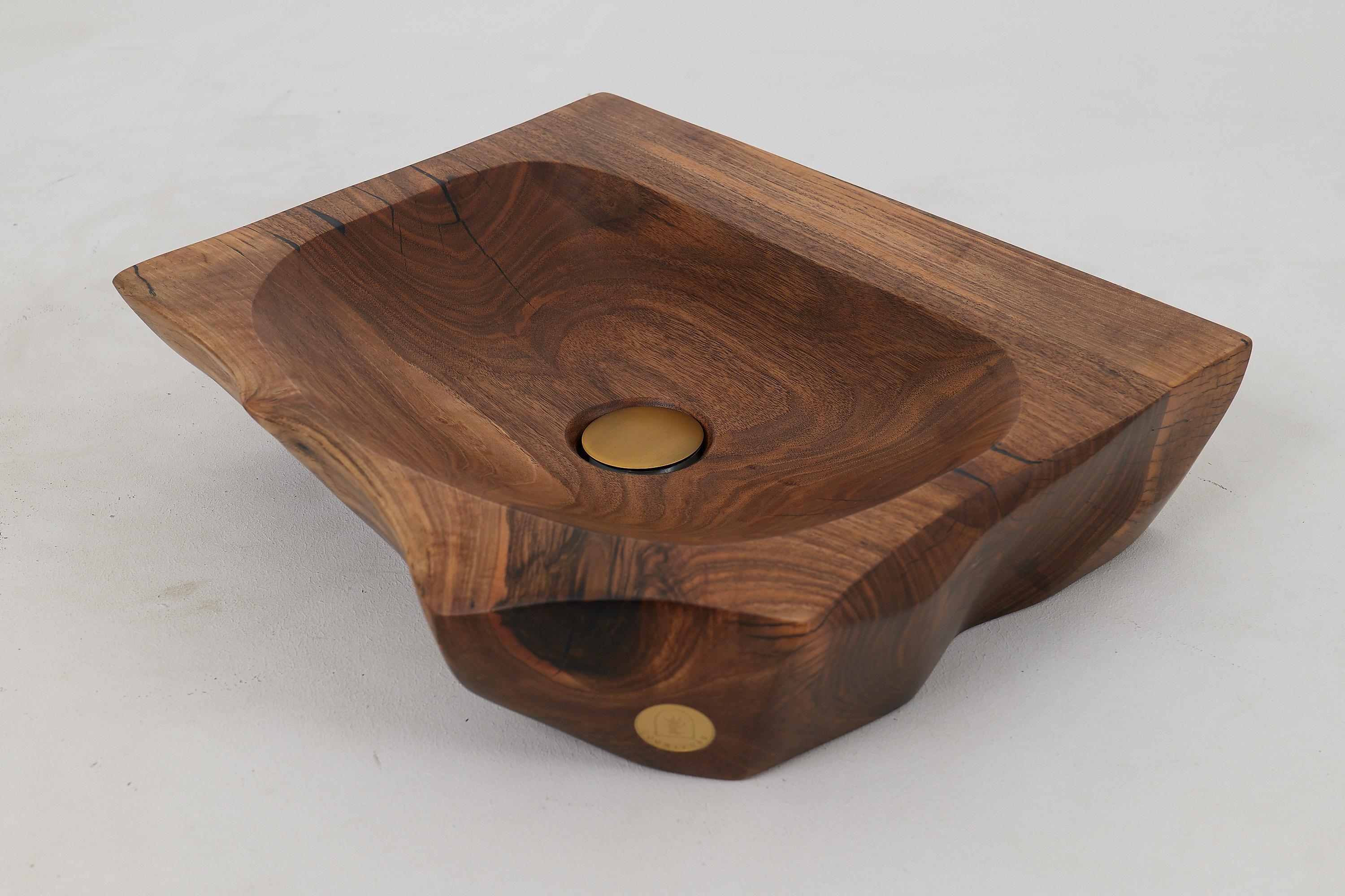 Contemporary Logniture, Live Edge Wood Bathroom Sink, Basin, Original Design, Handmade For Sale