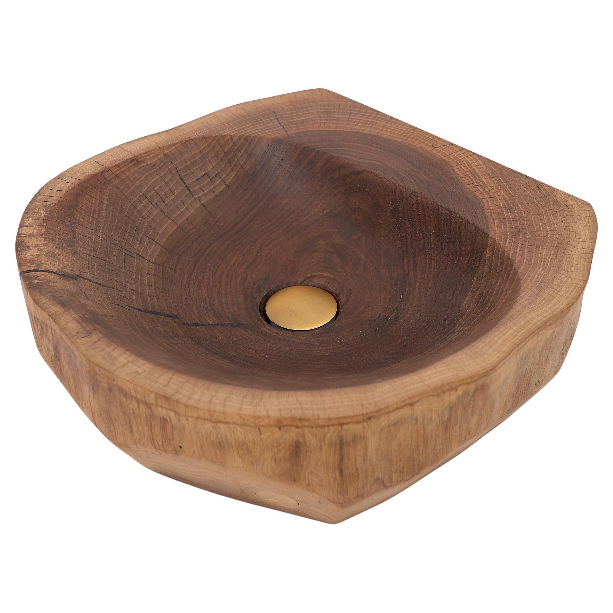 Logniture, évier de salle de bain en bois Live Edge, vasque, design original, fait à la main