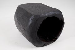 Logniture, Log Furniture, Rustic Side Table, Stool, Burnt Black Oak Wood