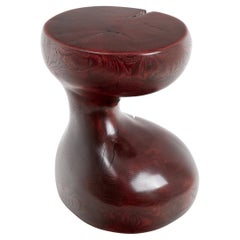 Logniture, Oak Solid Wood Sculptural Side Table, Original Contemporary Design