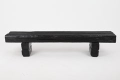 Reclaimed Charred Oak Beams, 79-inch Bench, Outdoor, Indoor, Handmade, Logniture