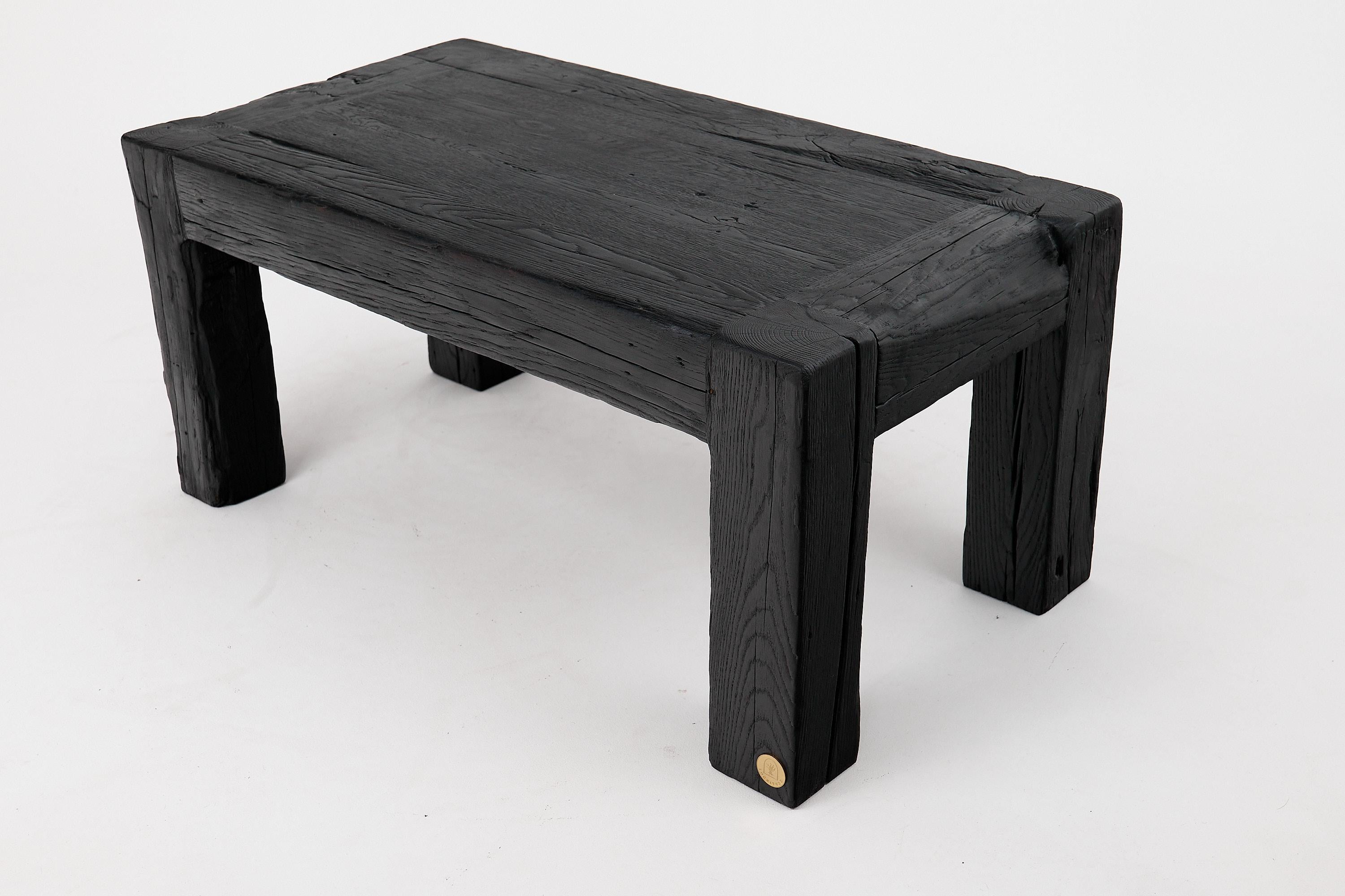 Logniture, Tavolo brutalista in legno di Oak Oak carbonizzato, naturale ed eco-compatibile in vendita 8
