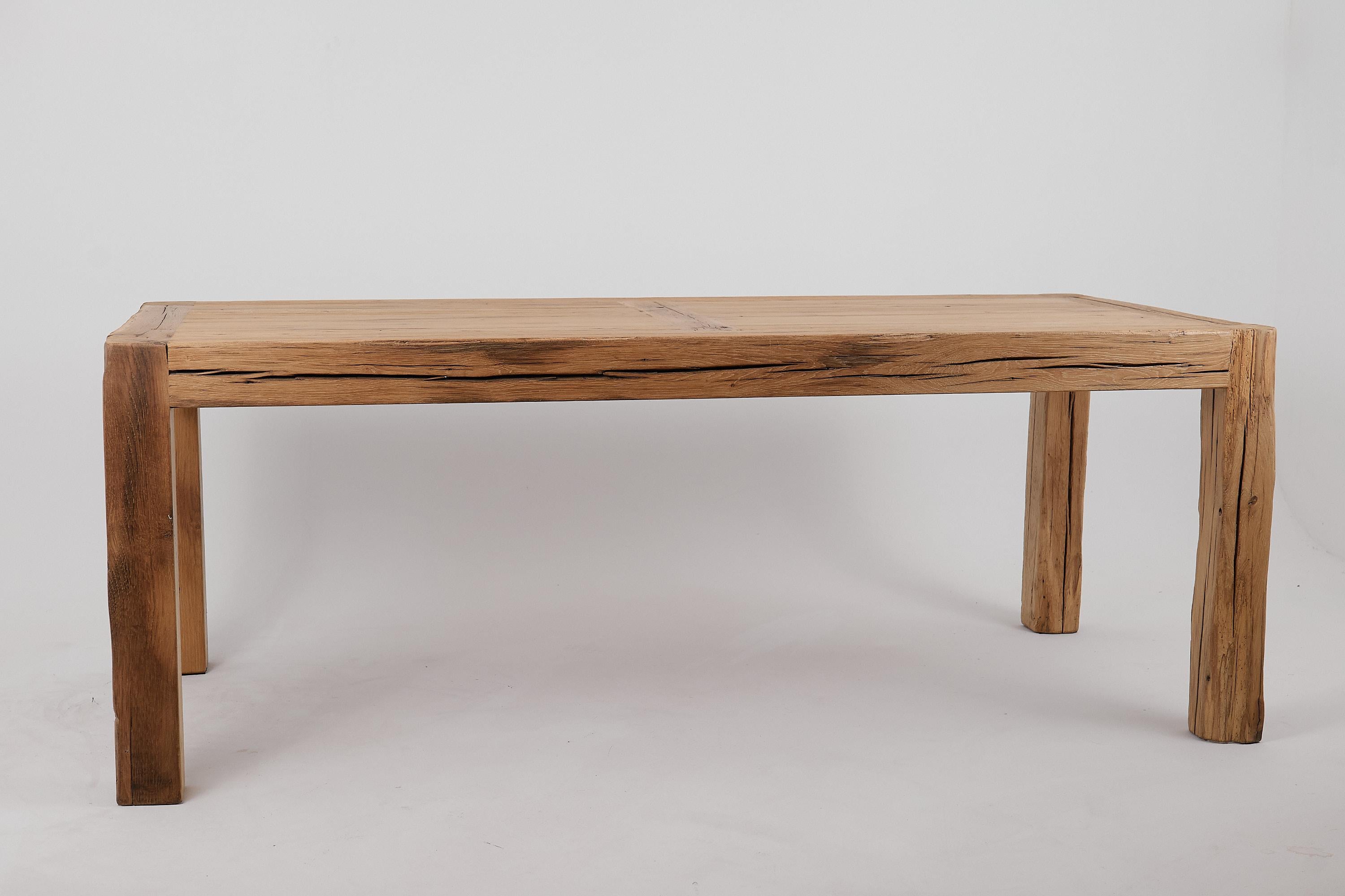 Country Logniture, Tavolo da pranzo da 79 pollici in Oak Oak, Organico, Spazzolato, In magazzino in vendita