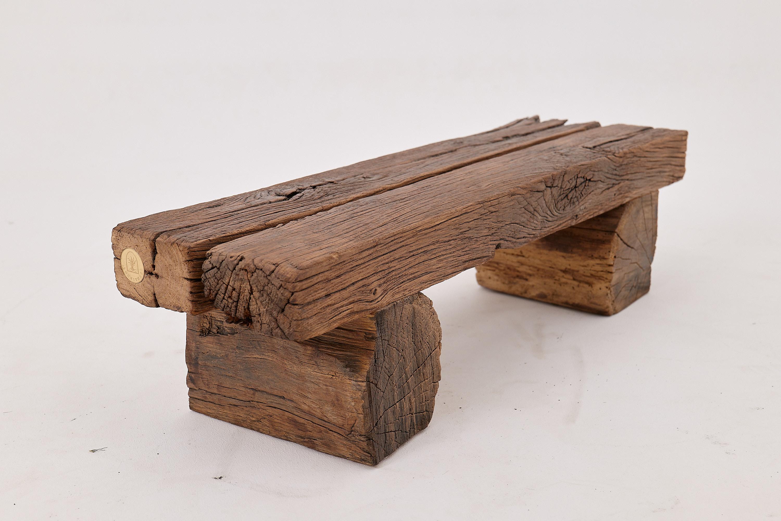 Logniture, Banco Brutalista de Madera de Roble Recuperada, Natural y Ecológico en venta 5