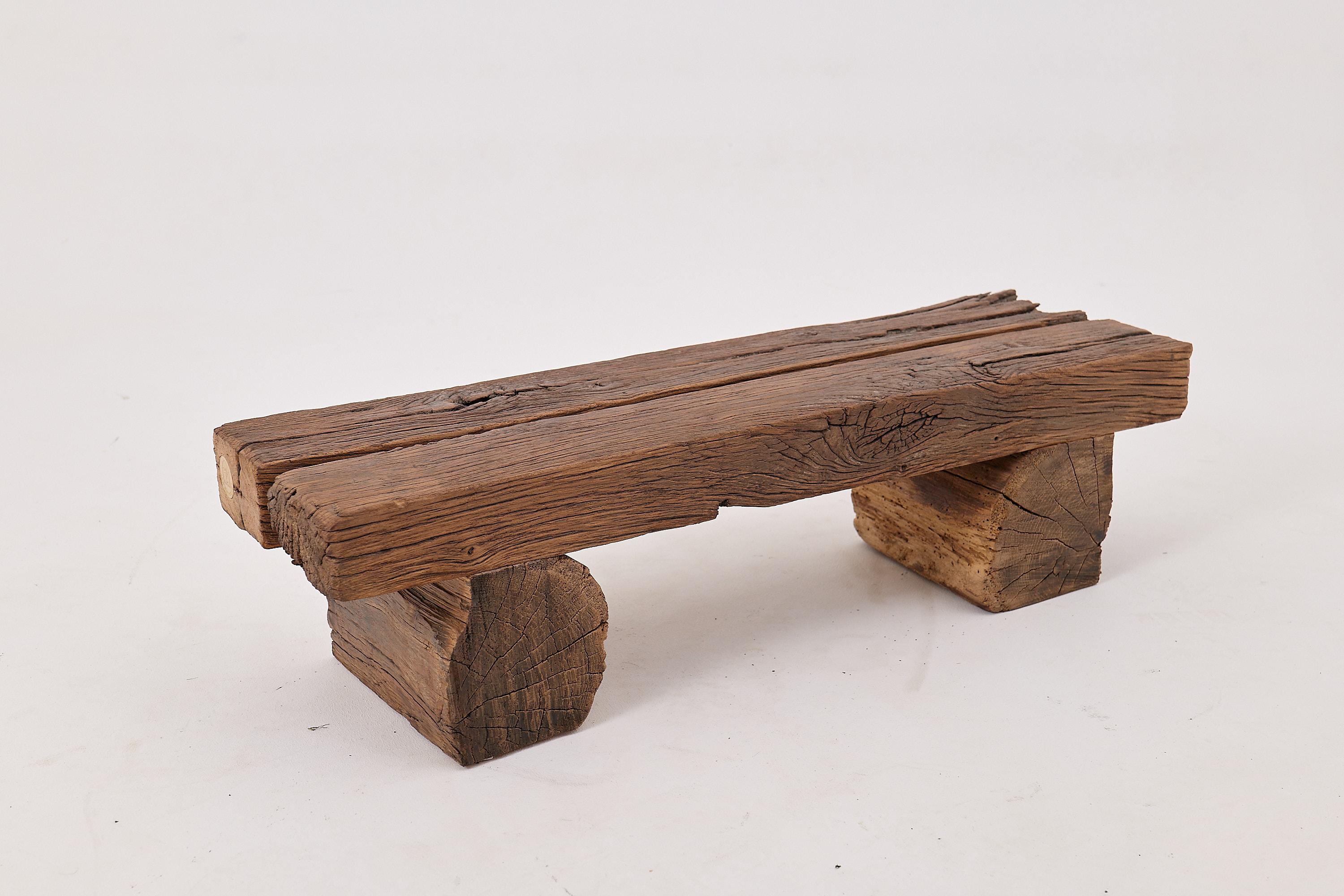 Logniture, Banco Brutalista de Madera de Roble Recuperada, Natural y Ecológico en venta 6
