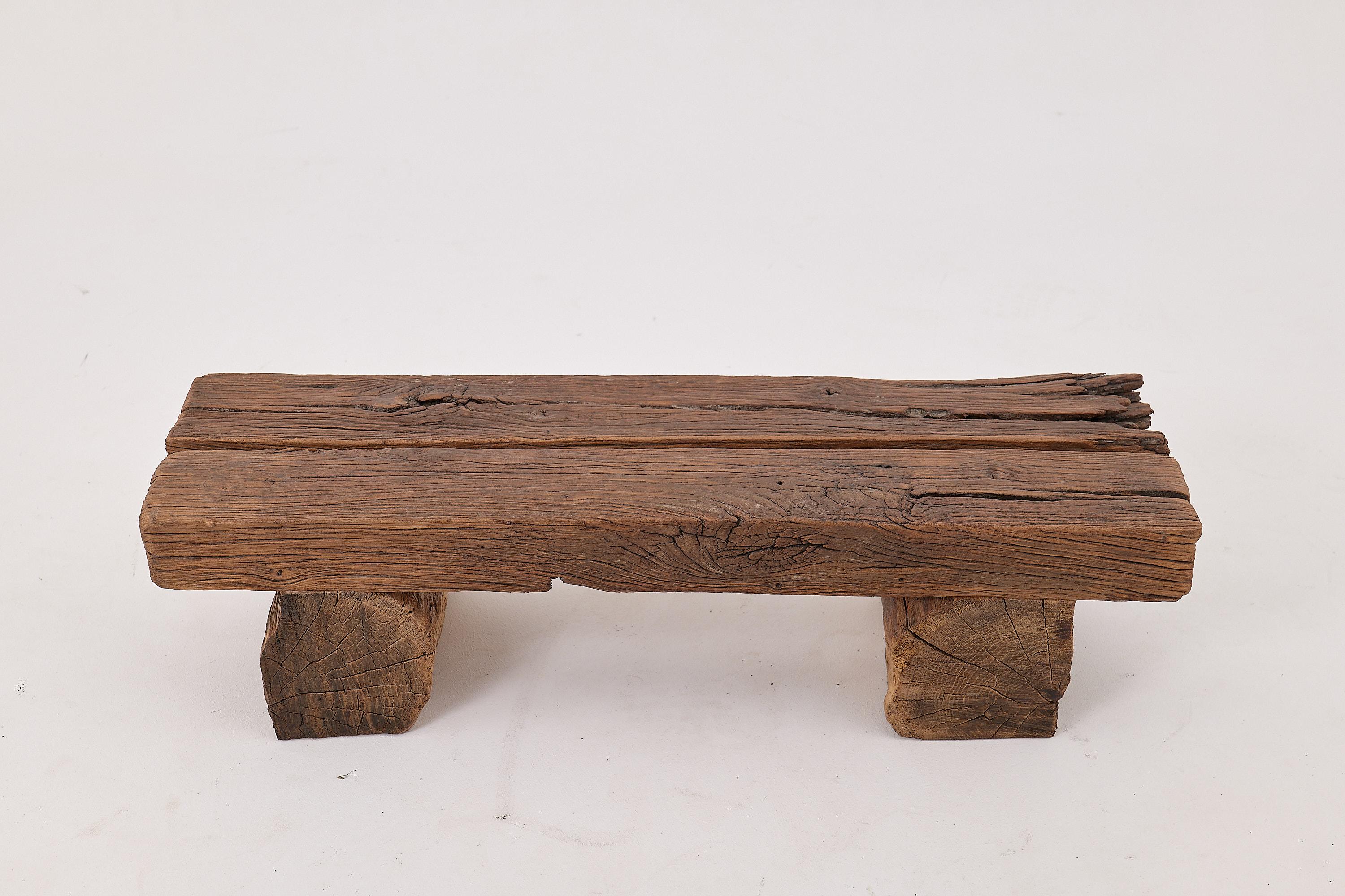 Logniture, Banco Brutalista de Madera de Roble Recuperada, Natural y Ecológico en venta 8