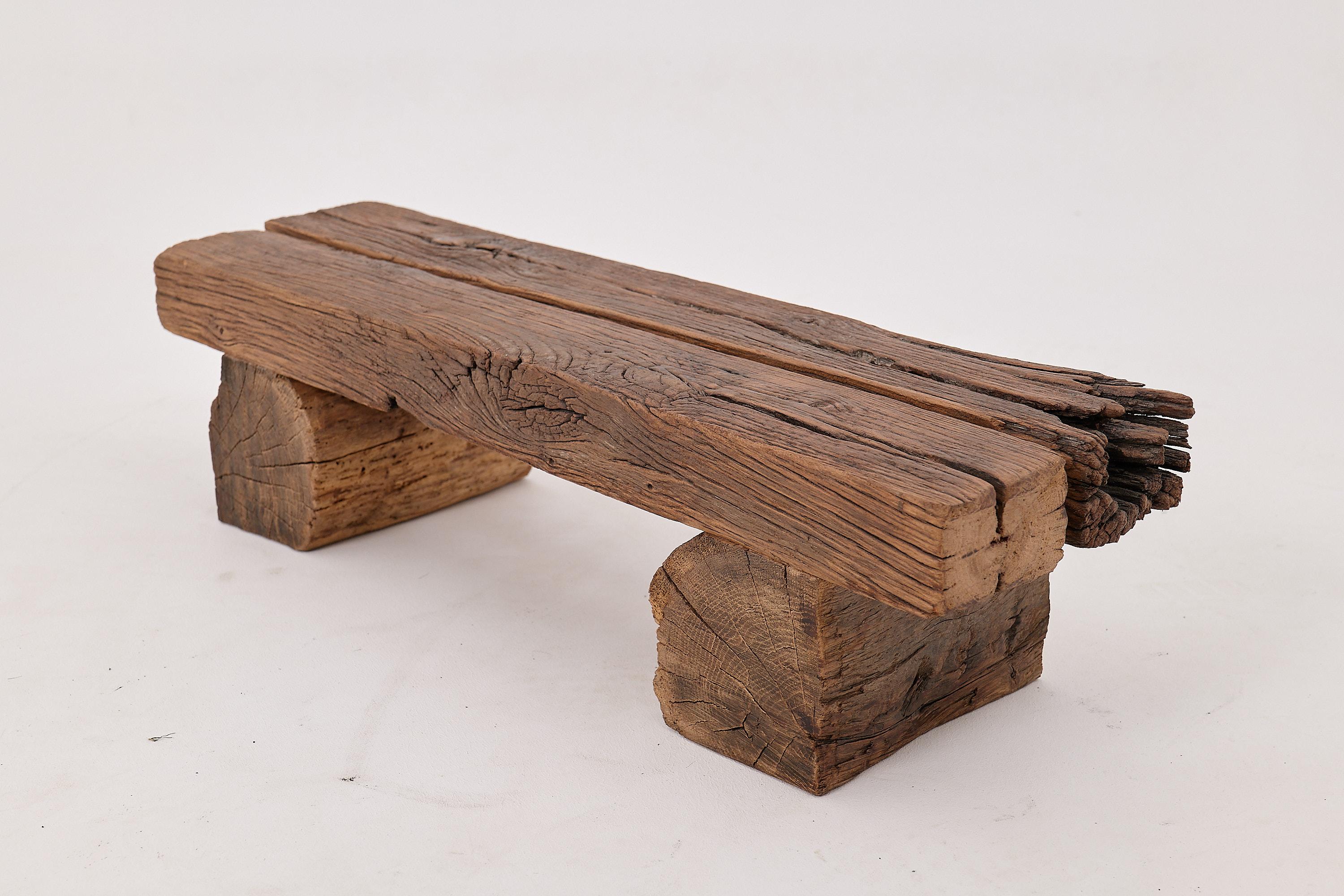 Logniture, Banco Brutalista de Madera de Roble Recuperada, Natural y Ecológico en venta 9