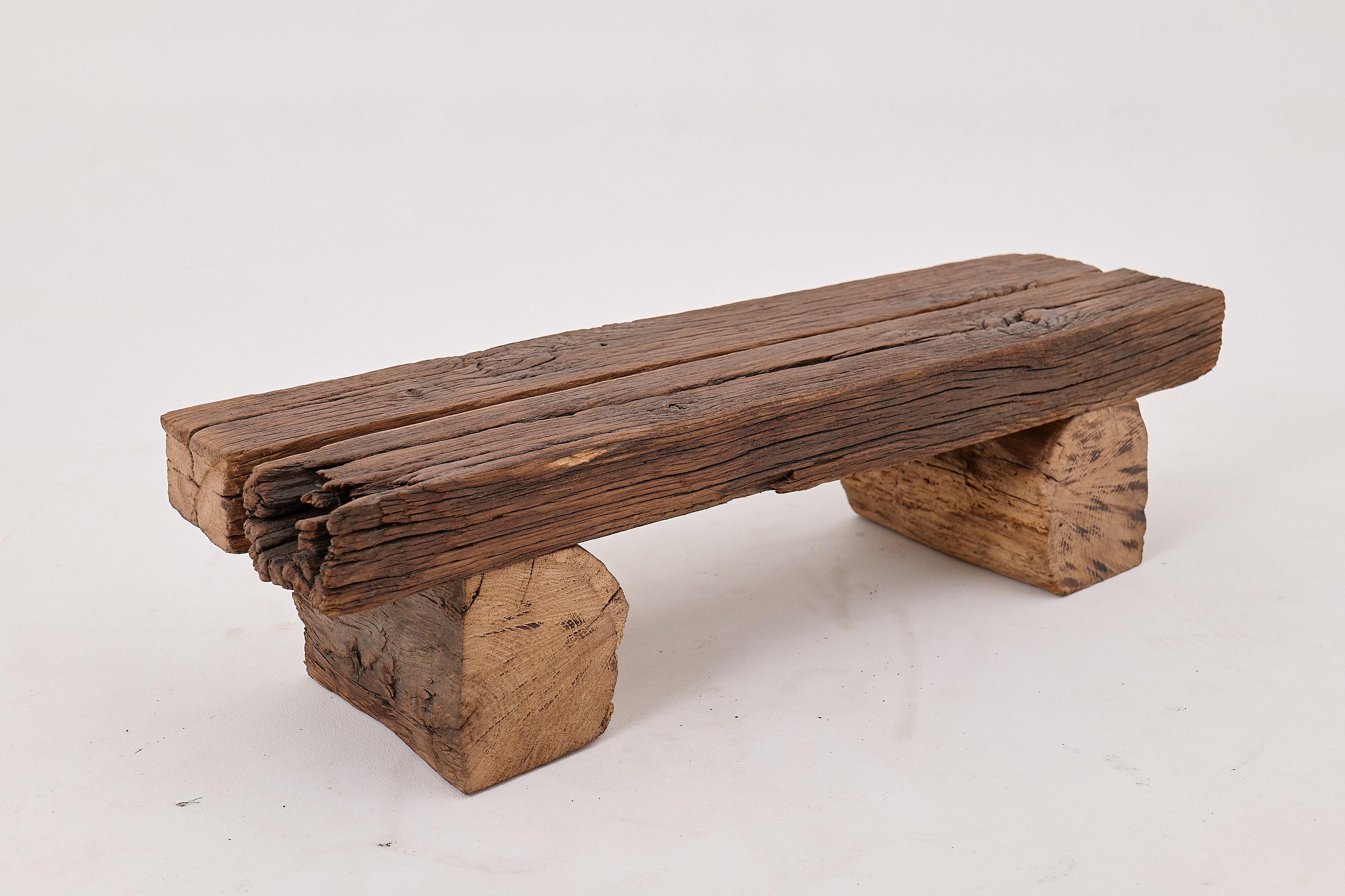 Logniture, Banco Brutalista de Madera de Roble Recuperada, Natural y Ecológico en venta 11
