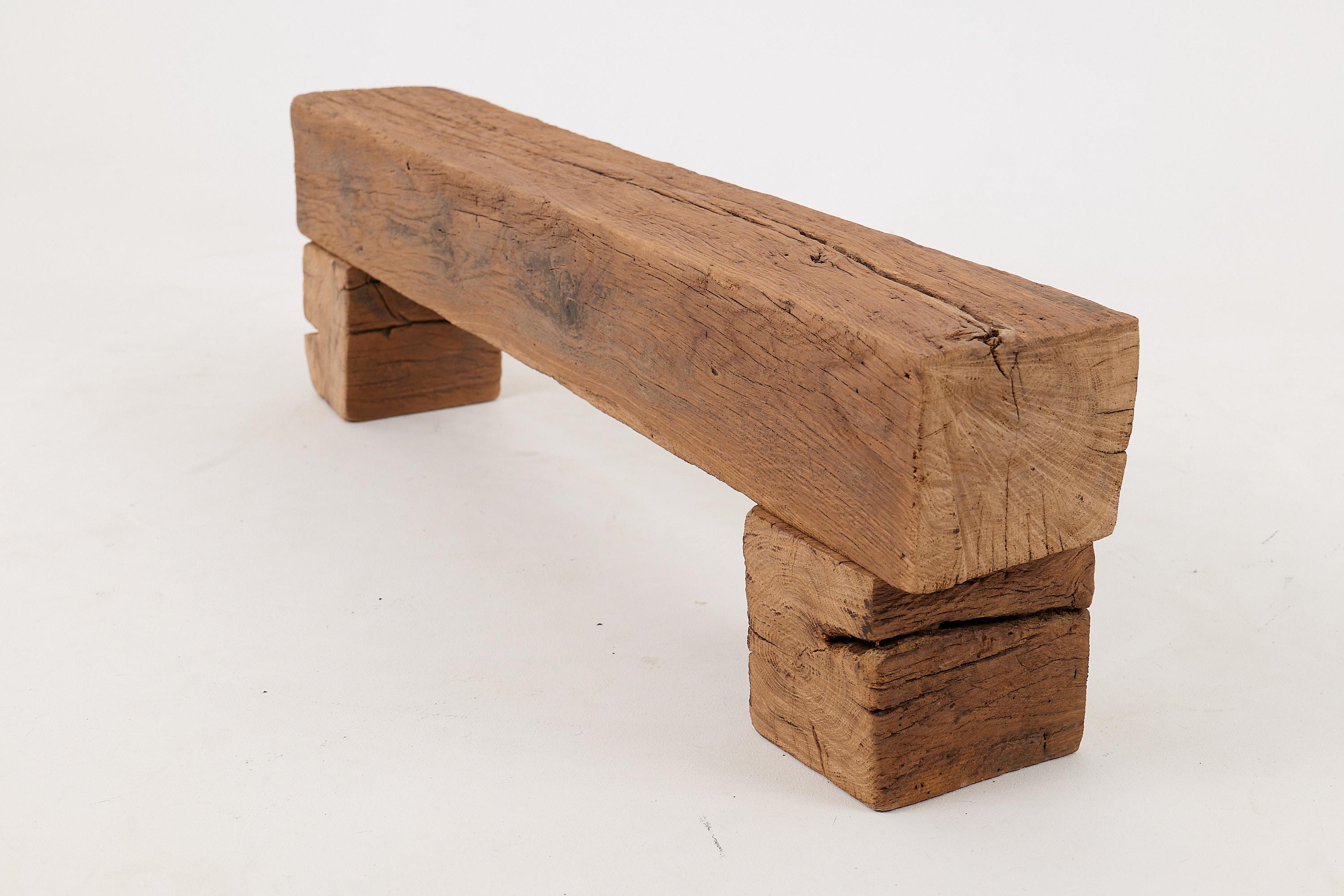 Logniture, Reclaimed Oak Wood Brutalist Bench, Natural and Eco Friendly In New Condition For Sale In Stara Gradiška, HR