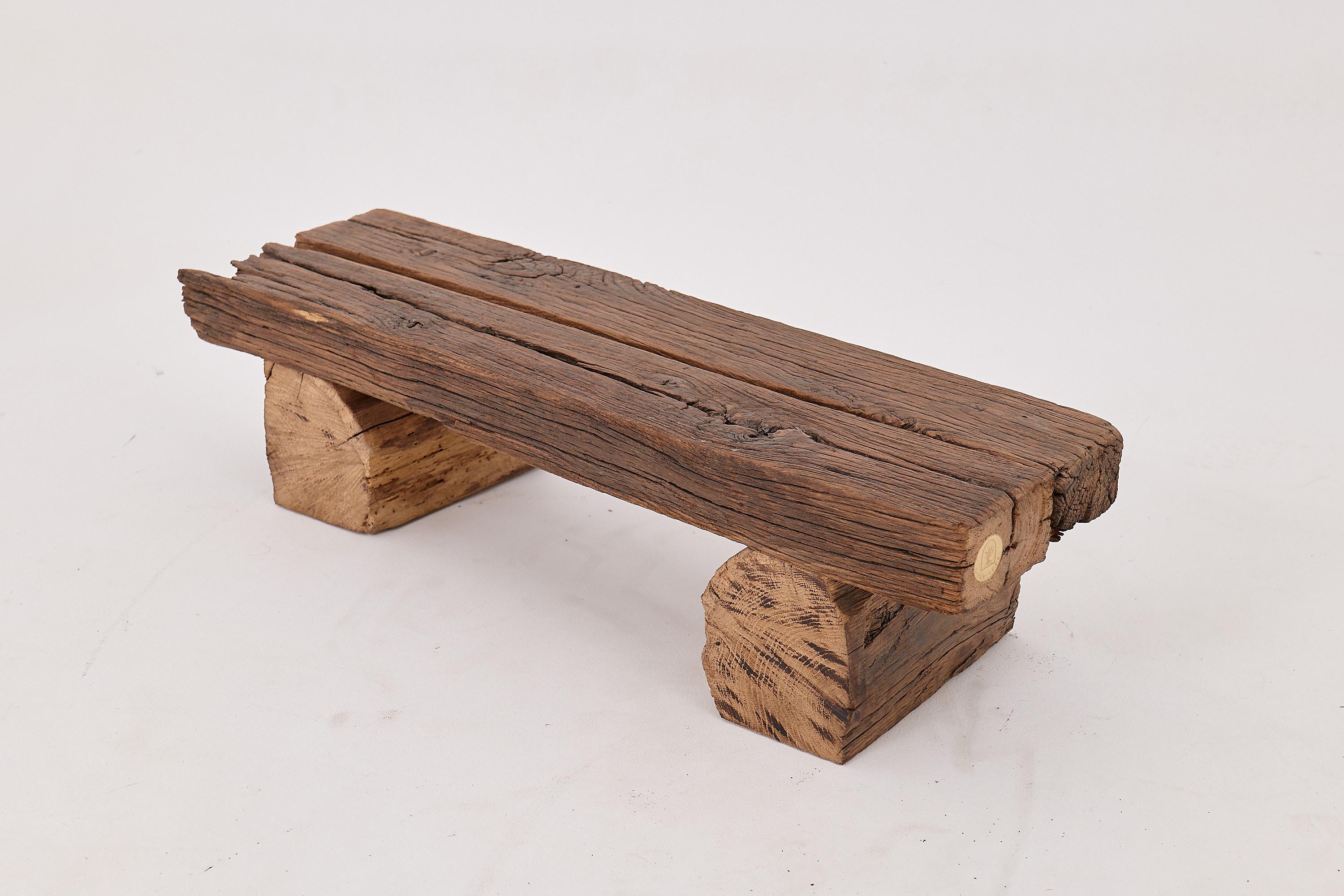 Logniture, Banco Brutalista de Madera de Roble Recuperada, Natural y Ecológico Siglo XXI y contemporáneo en venta