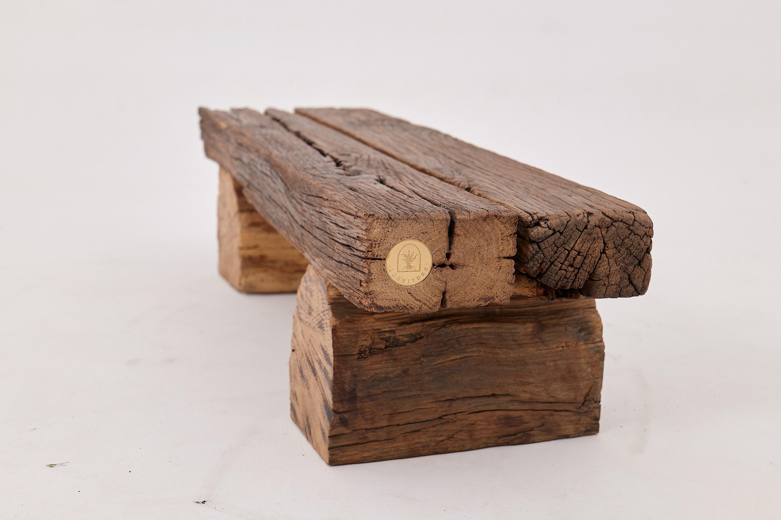 Logniture, Banco Brutalista de Madera de Roble Recuperada, Natural y Ecológico en venta 3