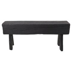 Logniture, Reclaimed Oak Wood Brutalist Bench, Natural and Eco Friendly