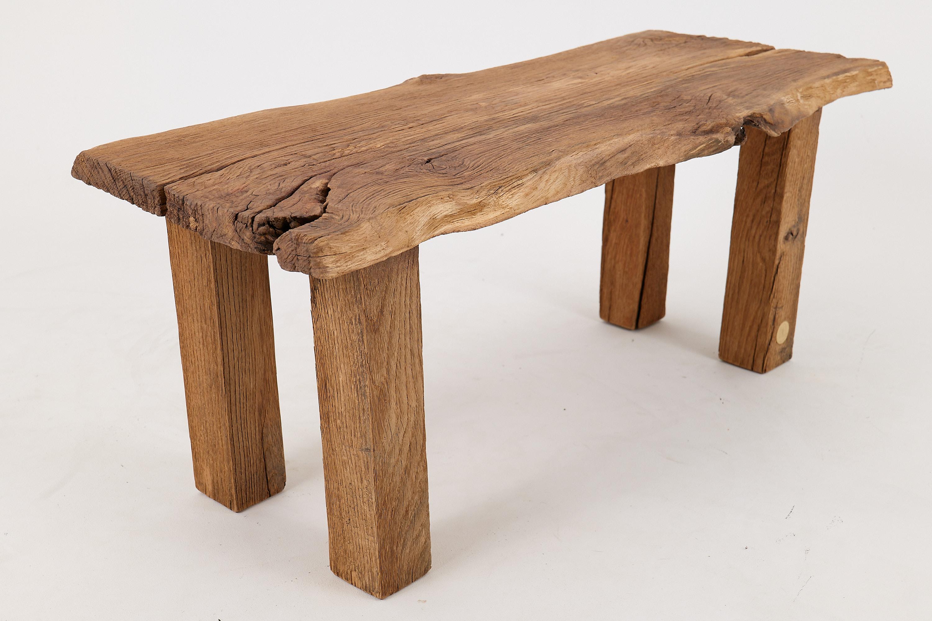 Logniture, tavolino brutalista in legno di Oak Oak recuperato, naturale ed eco-compatibile in vendita 7