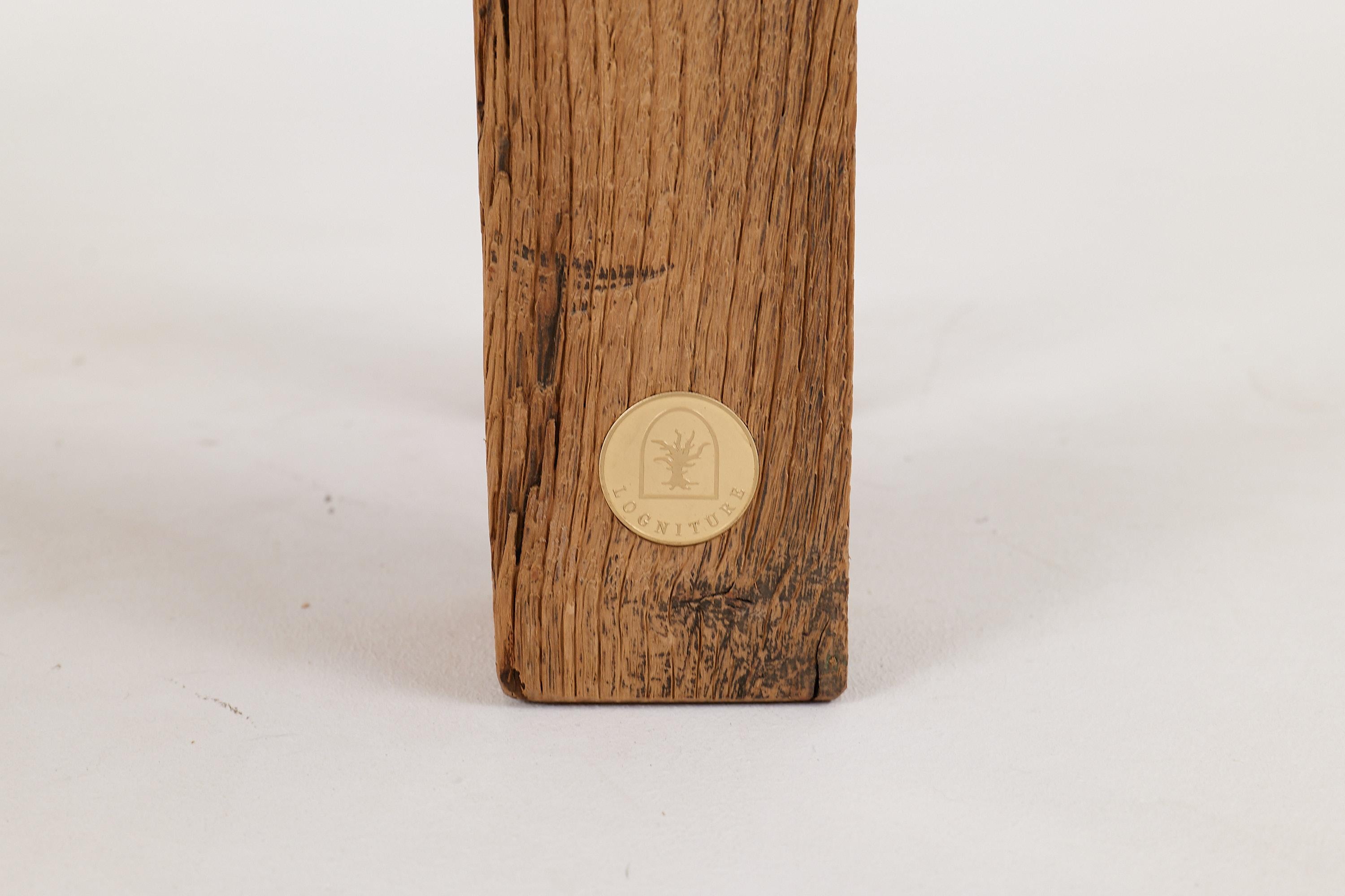 Croato Logniture, tavolino brutalista in legno di Oak Oak recuperato, naturale ed eco-compatibile in vendita