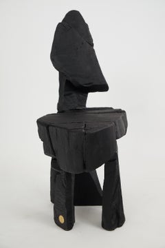 Logniture, Rustic Sculptural Chair, Solid Burnt Oak Wood,  Original 1/1, Jownik