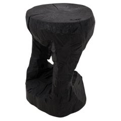Logniture, Rustic Sculptural Coffee Table, Burnt Black Oak Wood, Unique