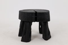 Logniture, Rustic Sculptural Coffee Table, Burnt Black Oak Wood, Unique