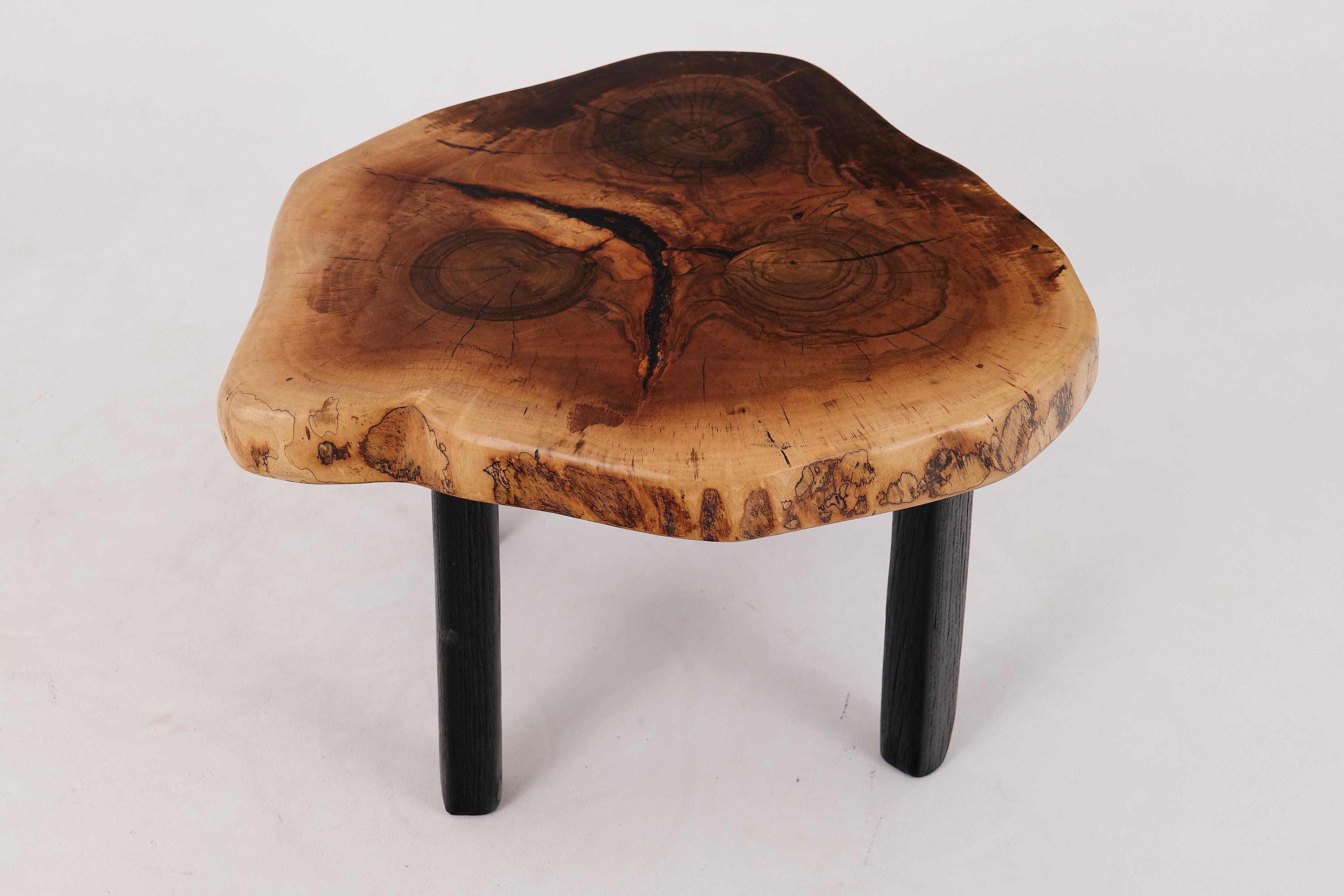 Logniture, Table basse rustique sculpturale, Noyer & Oak Oak noir brûlé, Unique en vente 2