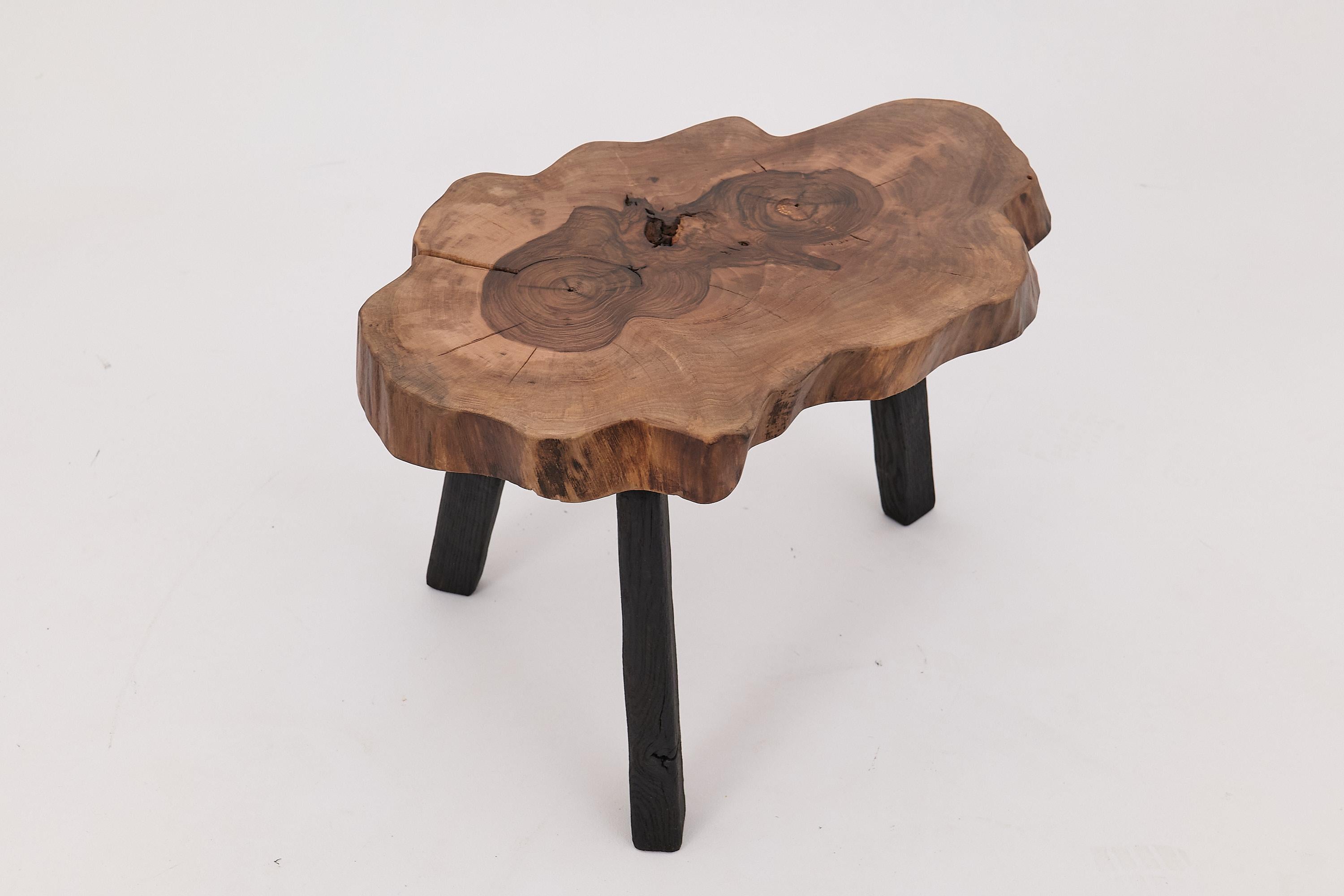 Logniture, Table basse rustique sculpturale, Noyer & Oak Oak noir brûlé, Unique en vente 3