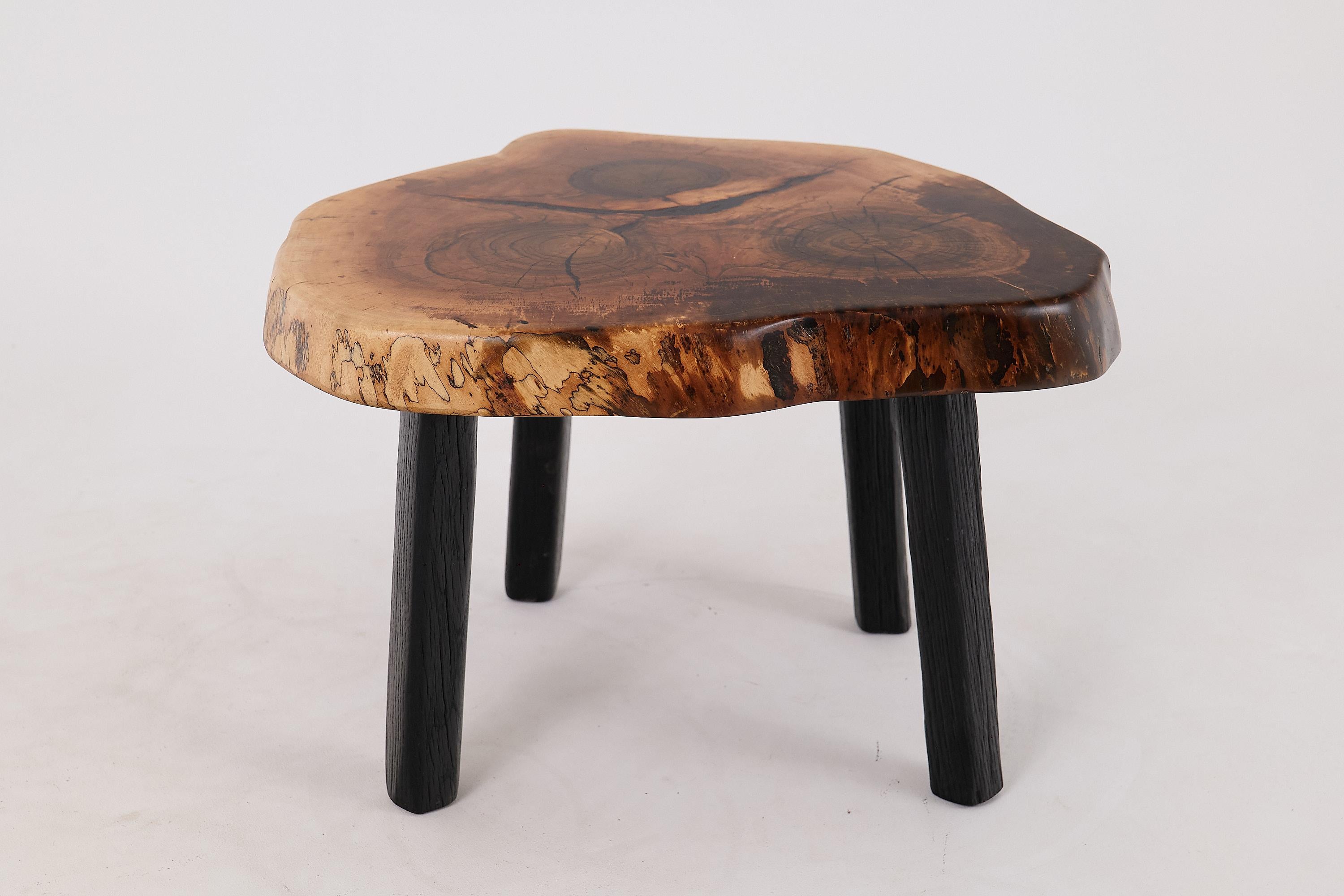 Logniture, Table basse rustique sculpturale, Noyer & Oak Oak noir brûlé, Unique en vente 6