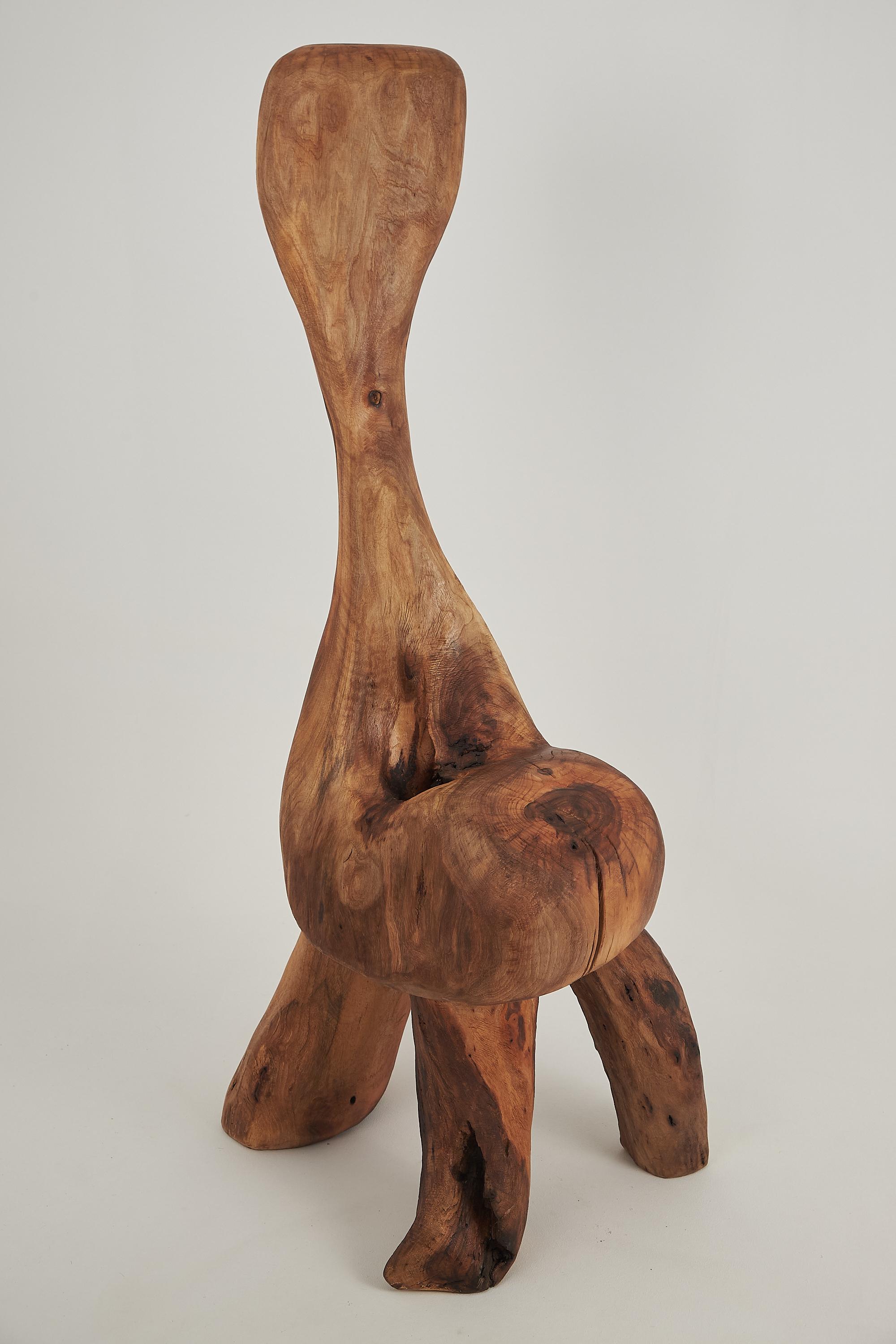 Logniture, Skulpturaler geschnitzter Stuhl aus Nussbaumholz, Log Furniture, einzigartig im Angebot 3