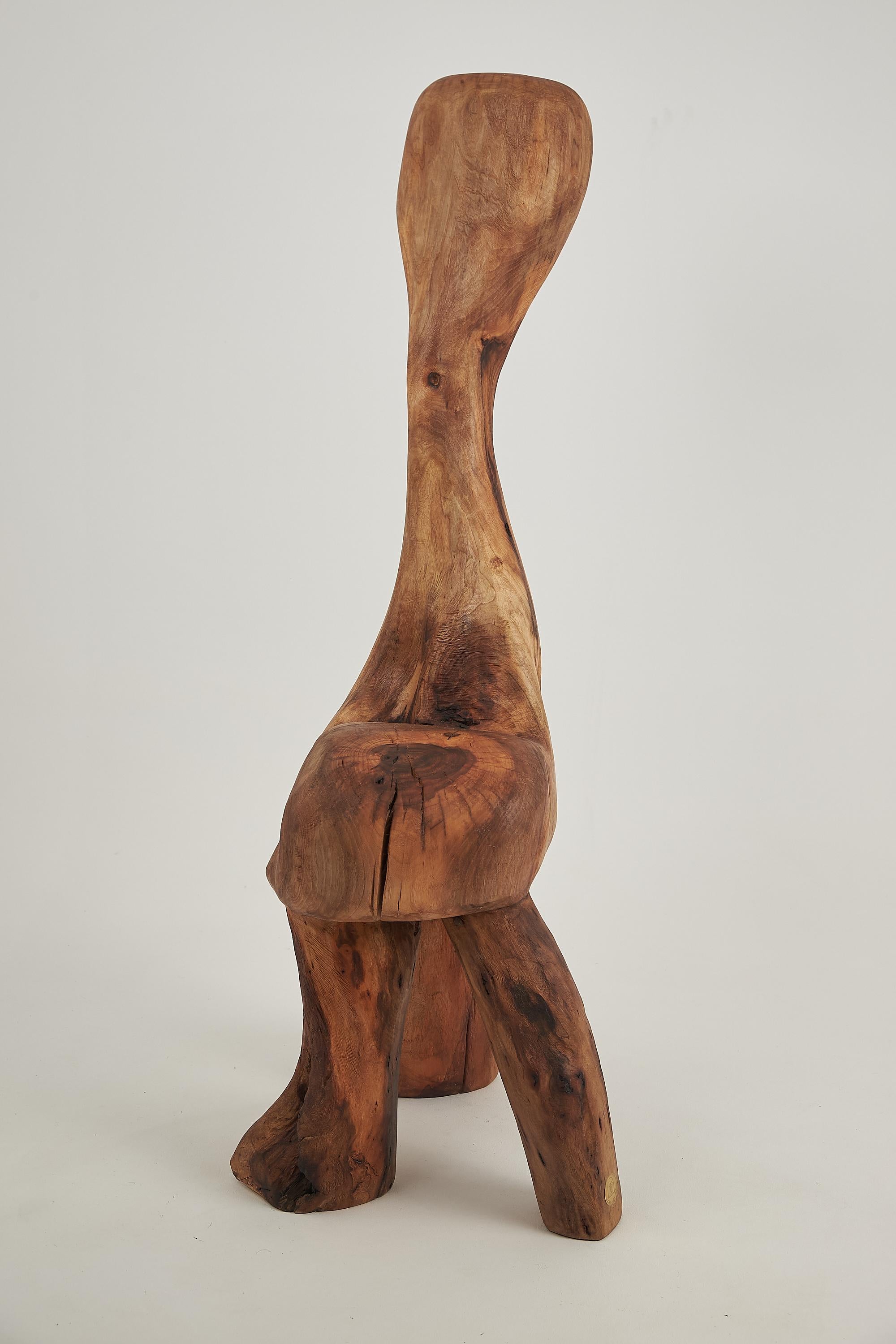 Logniture, Skulpturaler geschnitzter Stuhl aus Nussbaumholz, Log Furniture, einzigartig (Brutalismus) im Angebot