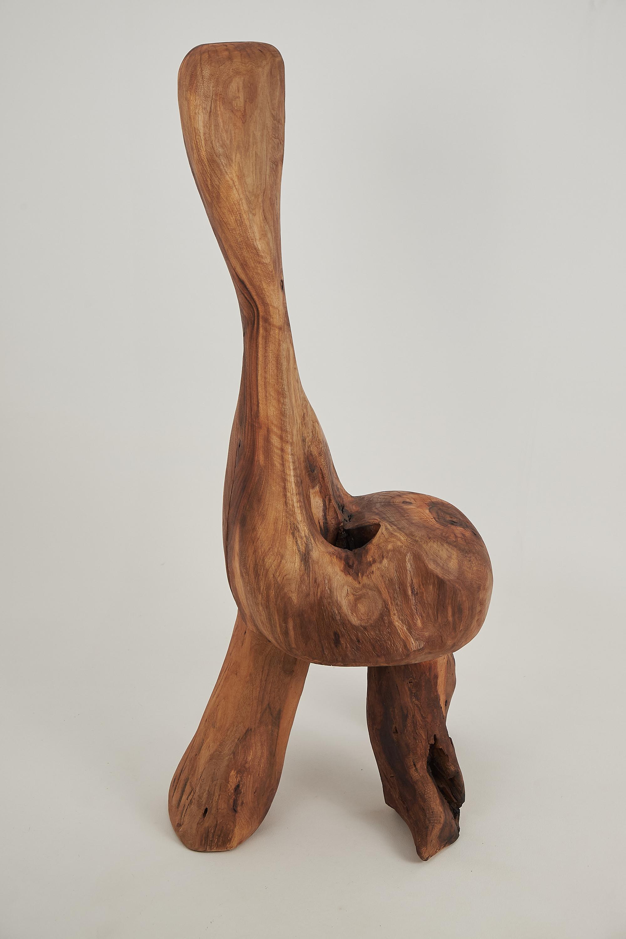 Logniture, Skulpturaler geschnitzter Stuhl aus Nussbaumholz, Log Furniture, einzigartig im Angebot 1