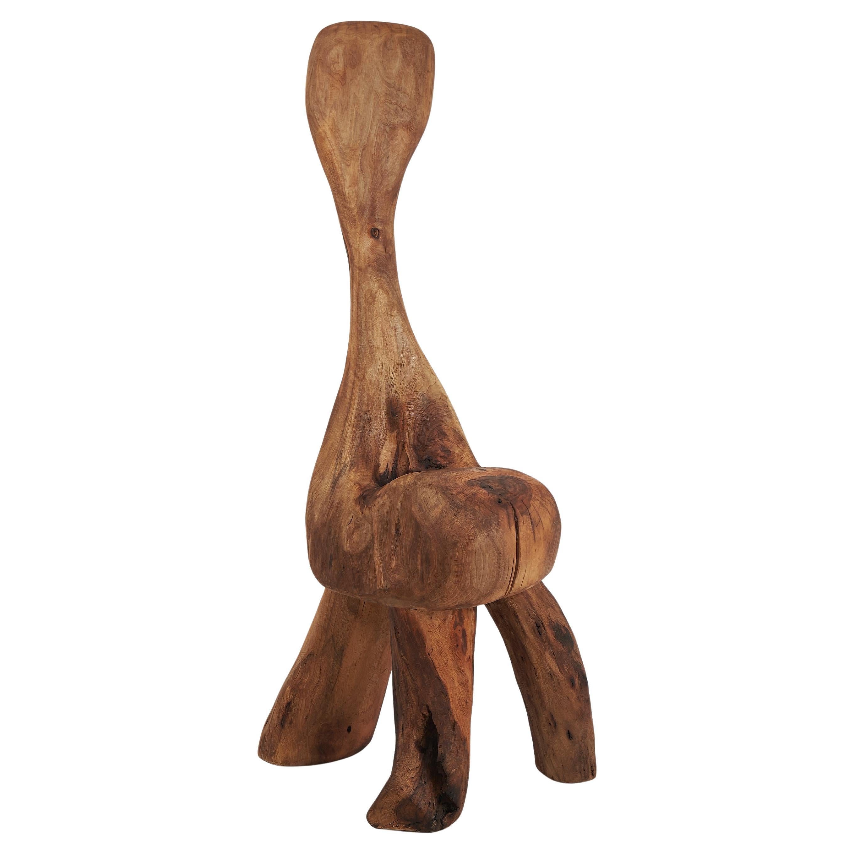 Logniture, Sculptural Carved Chair From Walnut Wood, Log Furniture, Unique